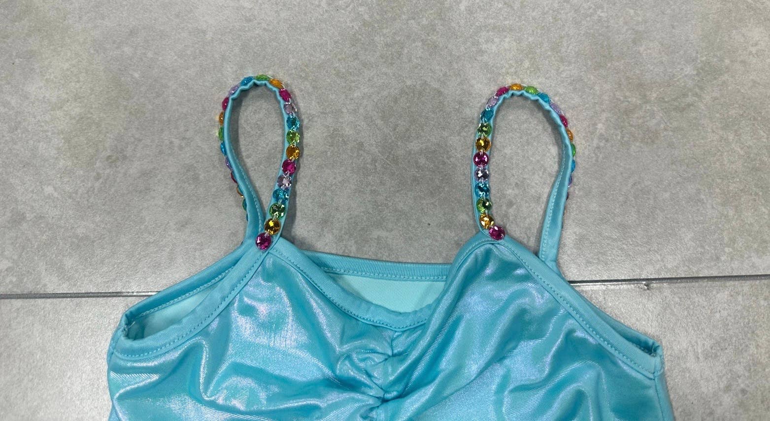 Ellie and Mila Blue Metallic Skort Set
