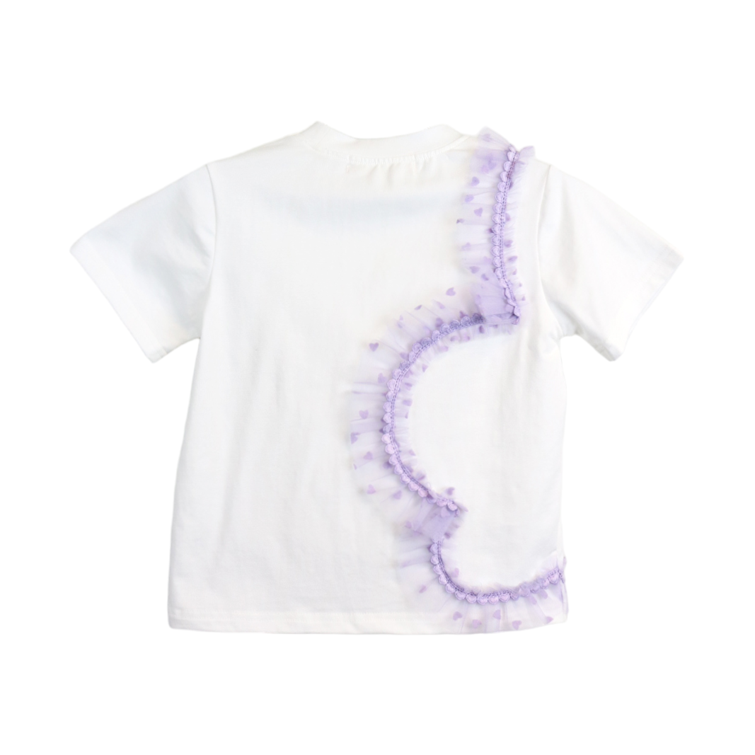 Doe A Dear Velvet Heart Mesh Tee S1515109-T - SoSo Dressed