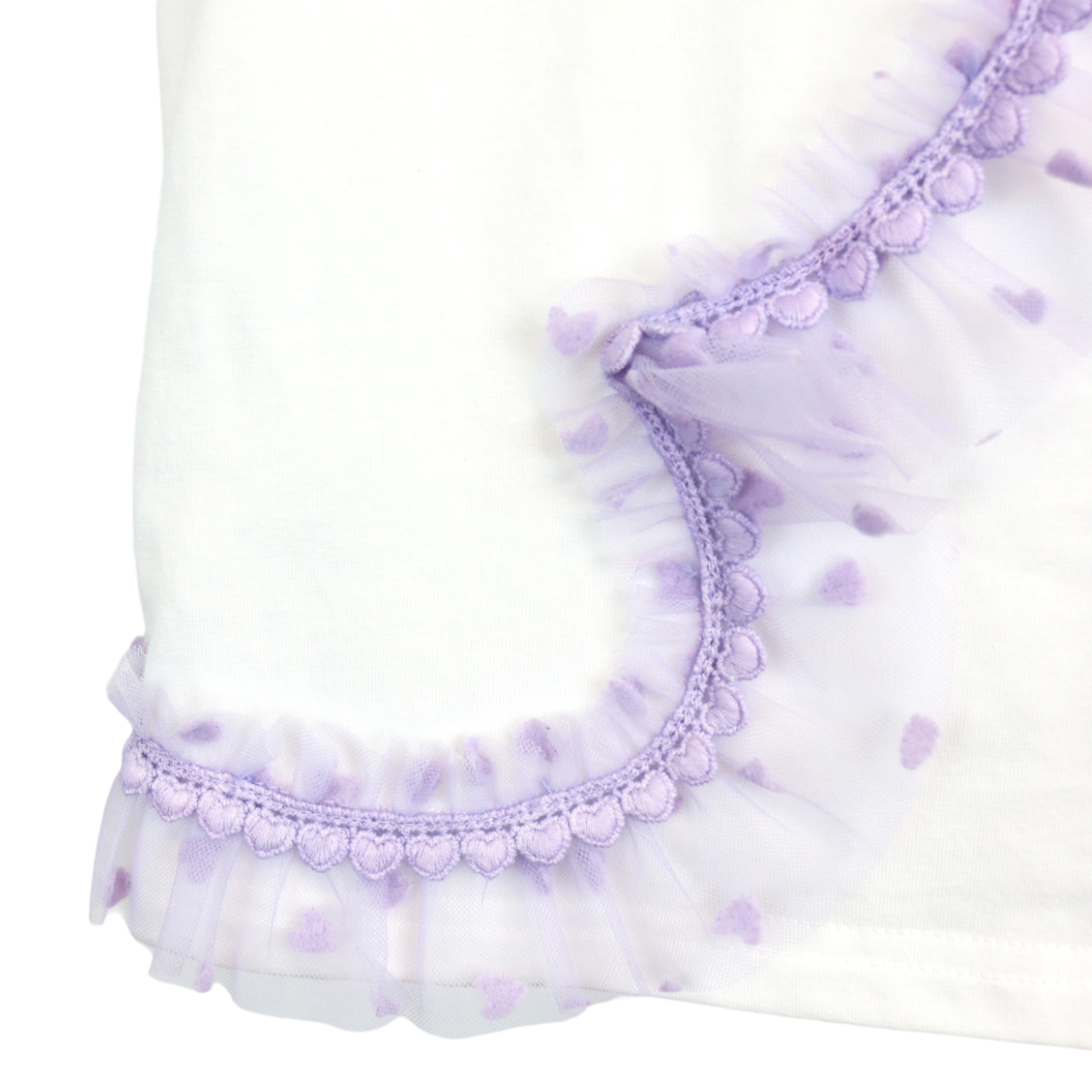 Doe A Dear Velvet Heart Mesh Tee S1515109-T - SoSo Dressed