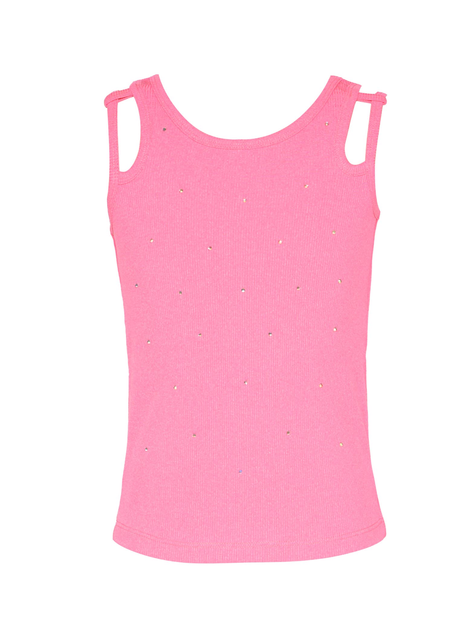 Hannah Banana Double Strap Rib Tank Rhinestones