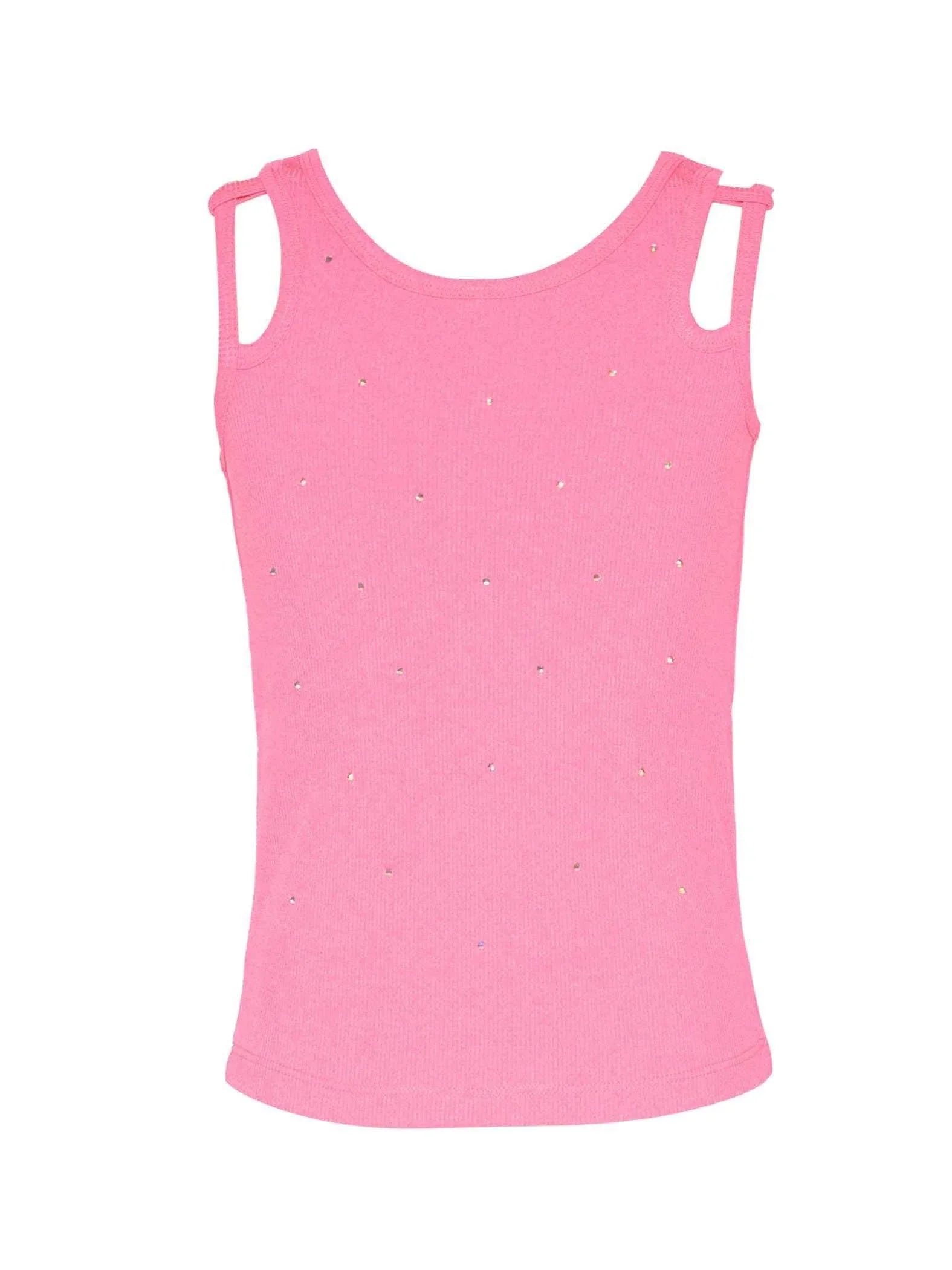 Hannah Banana Double Strap Rib Tank Rhinestones - SoSo Dressed