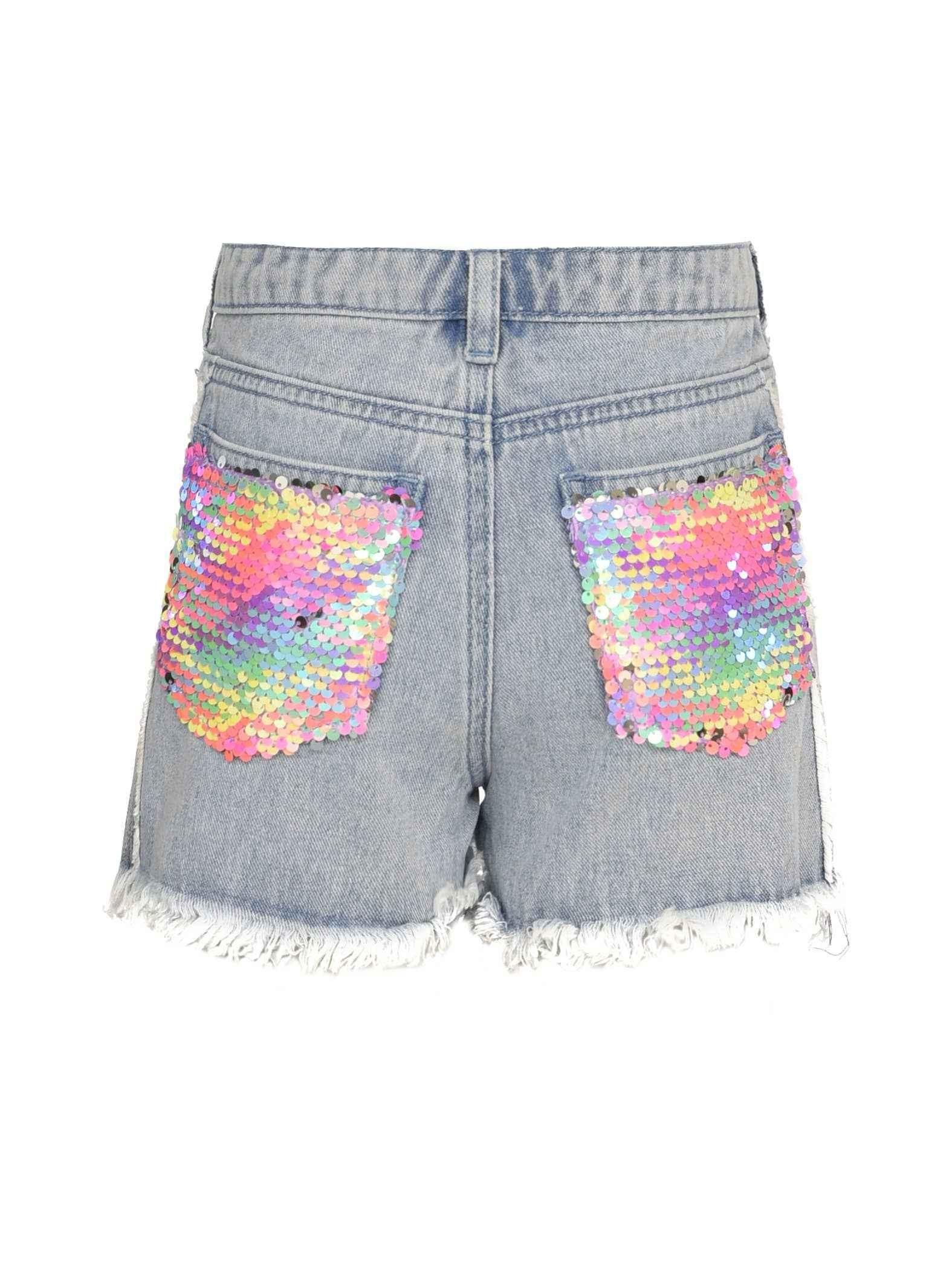 HB Denim Shorts w/Sequin - SoSo Dressed