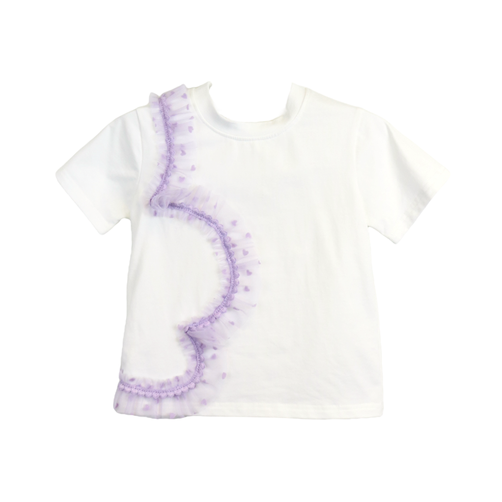 Doe A Dear Velvet Heart Mesh Tee S1515109-T - SoSo Dressed