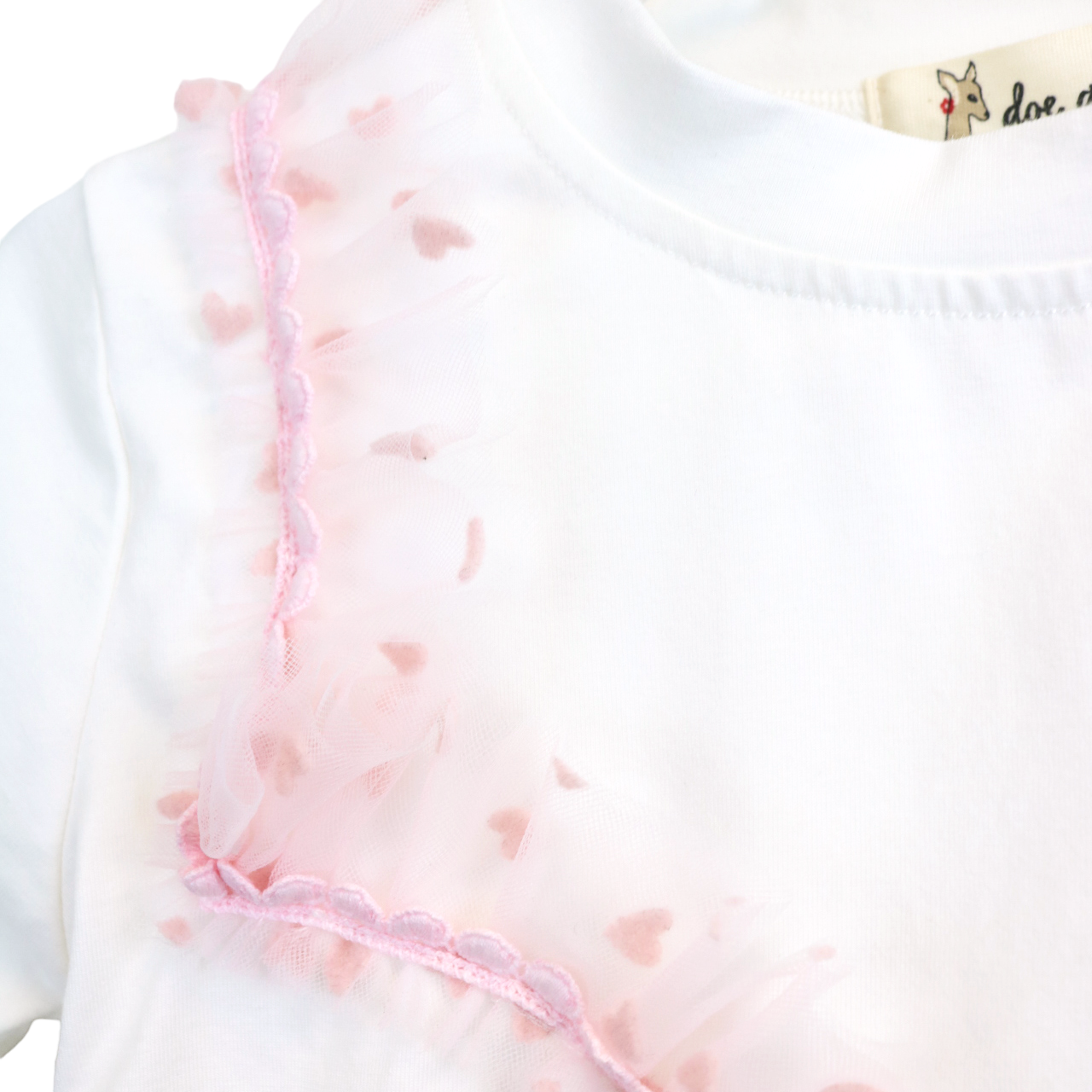 Doe A Dear Velvet Heart Mesh Tee S1515109-T - SoSo Dressed