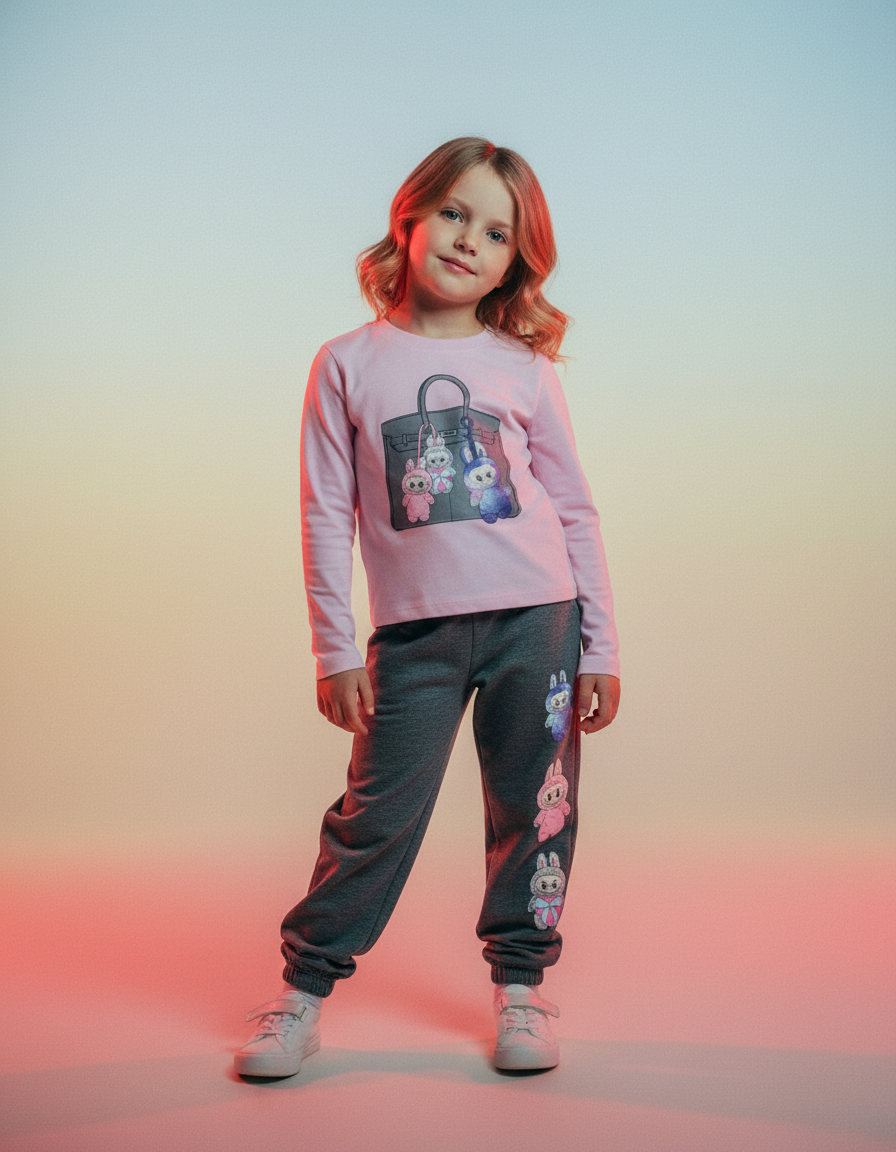 Firehouse Labubu Bag Charm Long Sleeve Ice Pink