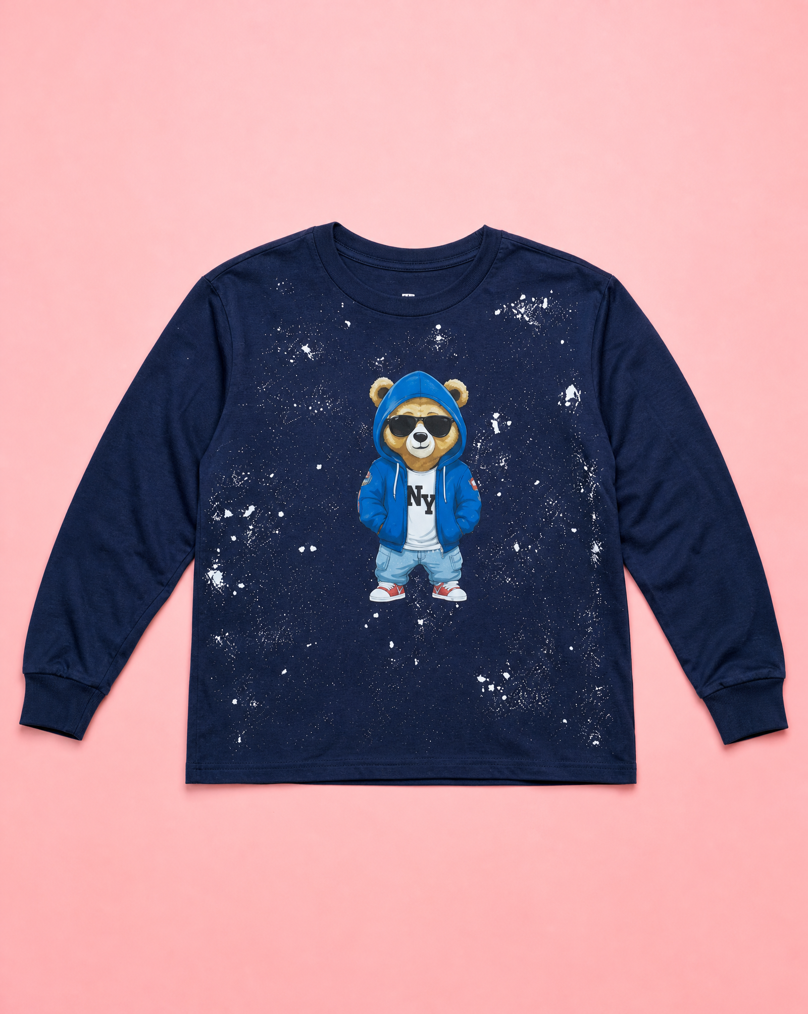 Boys Bear Navy Long Sleeve Tee