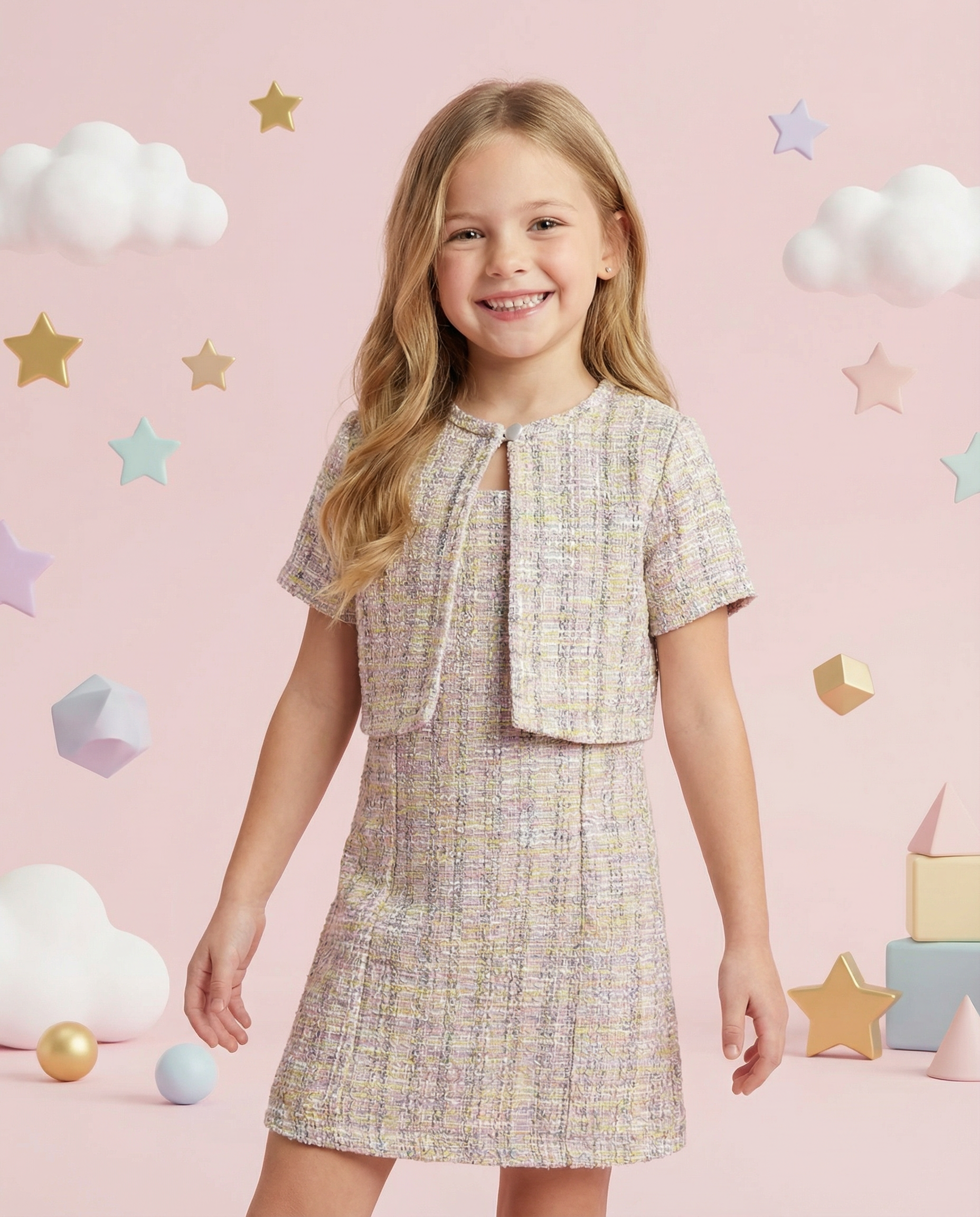 Boucle Dress W/Bolero - SoSo Dressed