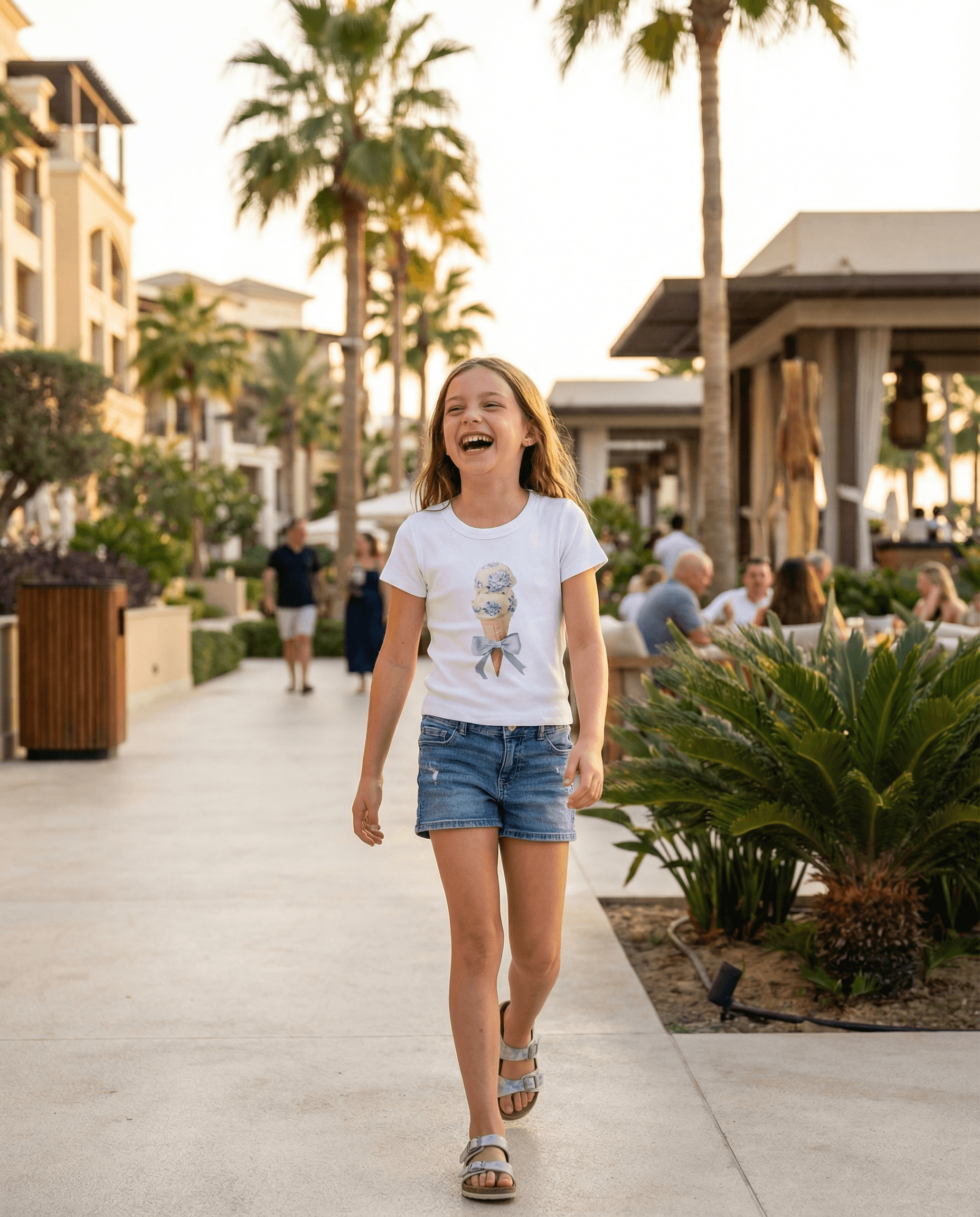 Floral Ice Cream Tee White - SoSo Dressed