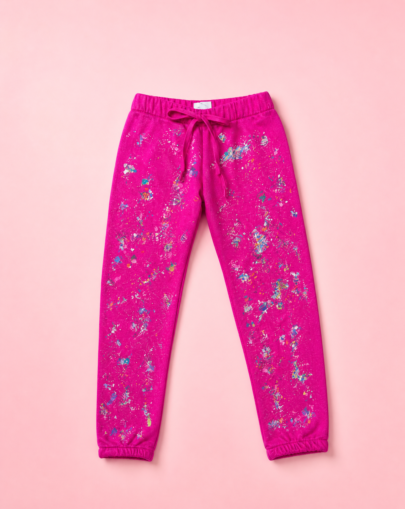 Girls Fuchsia Splatter Hoodie & Pant Set