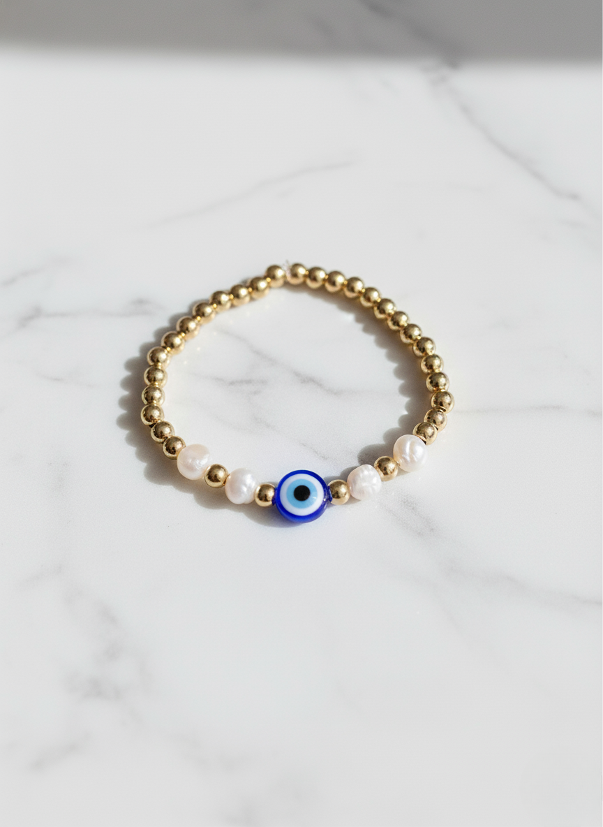 Pearl and Palm Mykonos Bracelet Blue