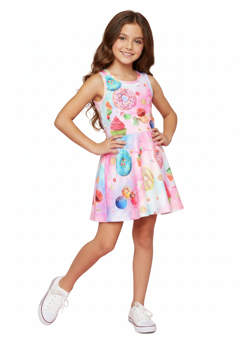 Hannah Banana Donut Dress Fit & Flare Printed Dress - SoSo Dressed