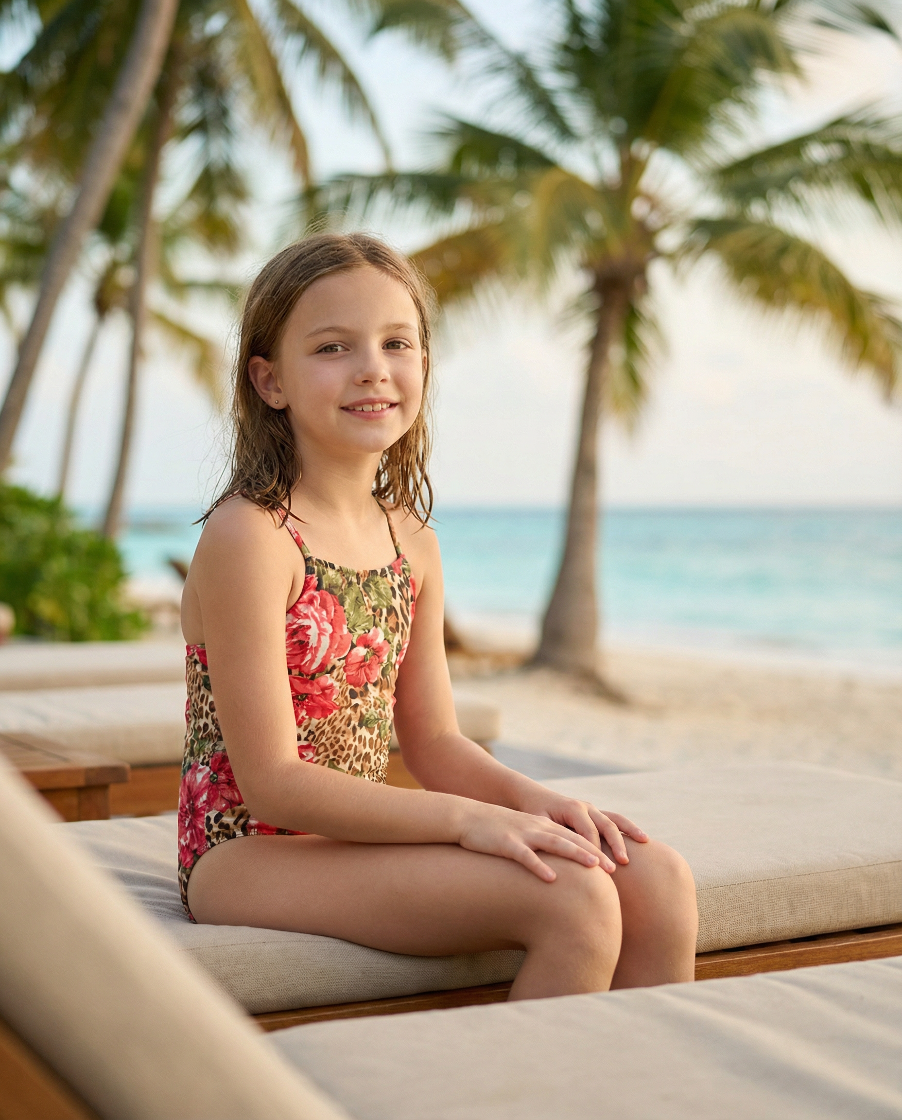 Les Tout Petits Rose Leopard Swim