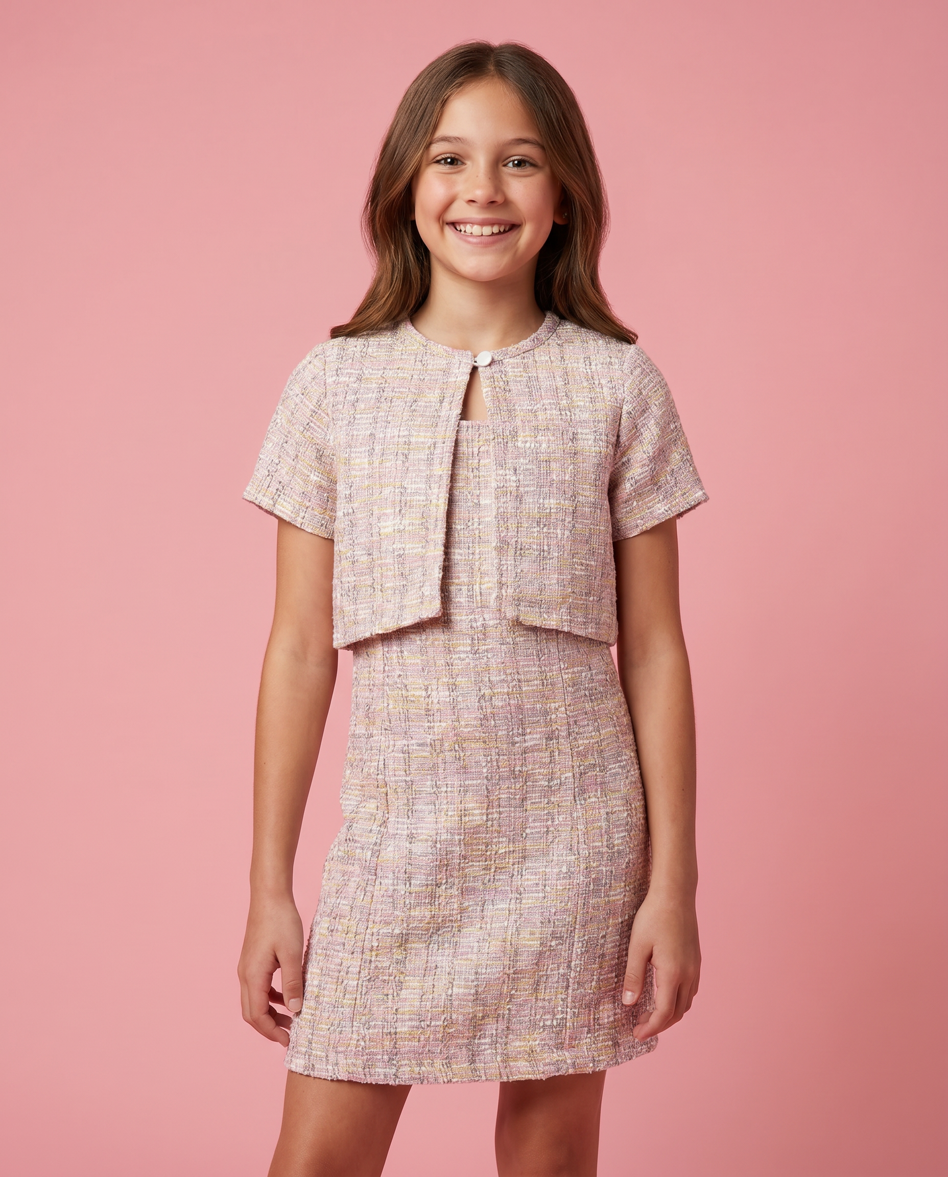 Boucle Dress W/Bolero