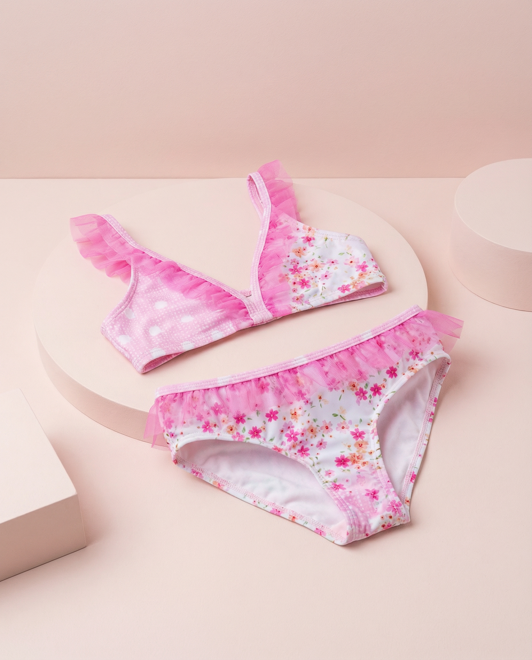 Limeapple Krista Ruffle Floral Bikini Swimswuit - SoSo Dressed