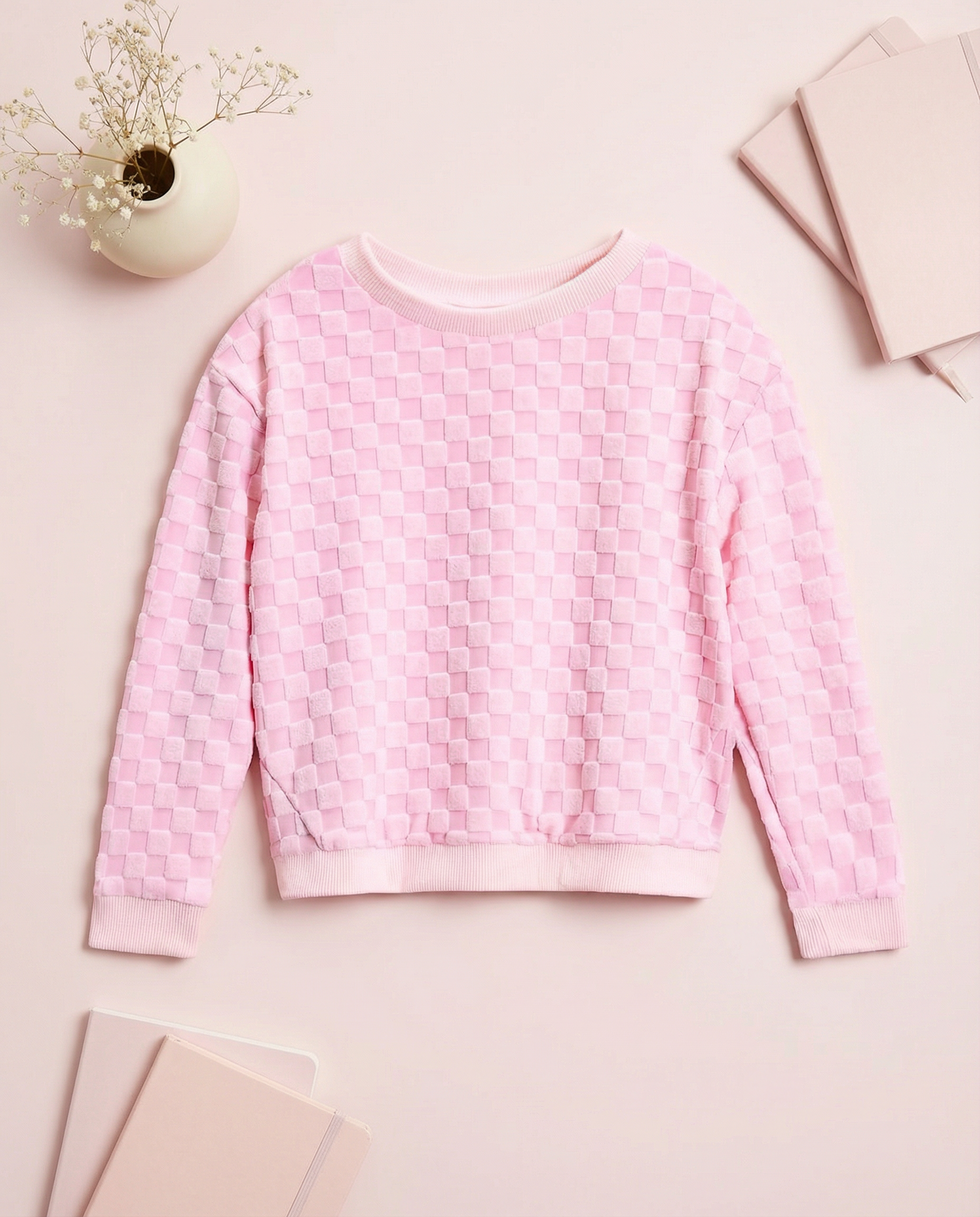 Limeapple Marli Terry Sweatshirt Light Pink - SoSo Dressed