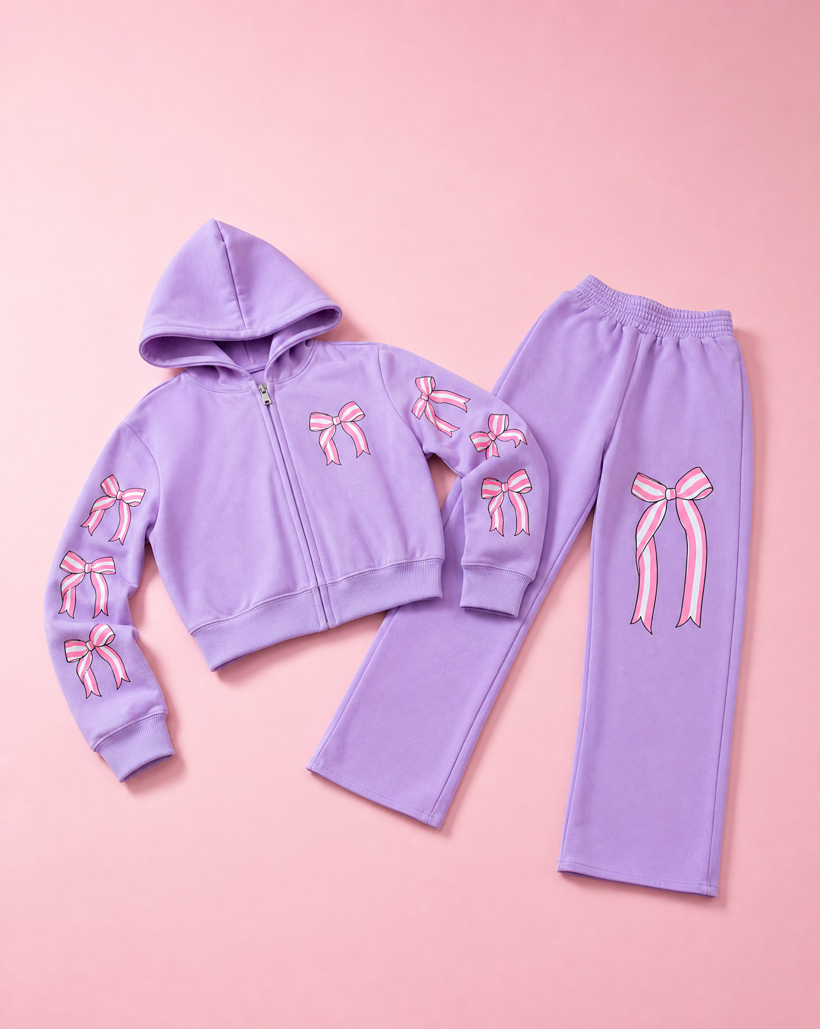 Pink Bow Grape Hoodie & Sweatpant Set