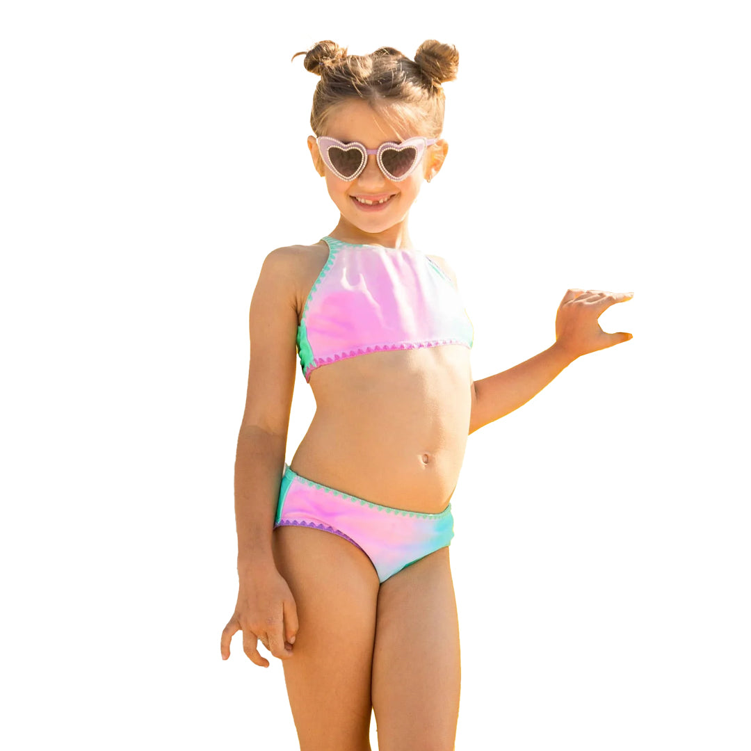 Limeapple Adina Printed Bandeau Bikini Swimsuit - SoSo Dressed