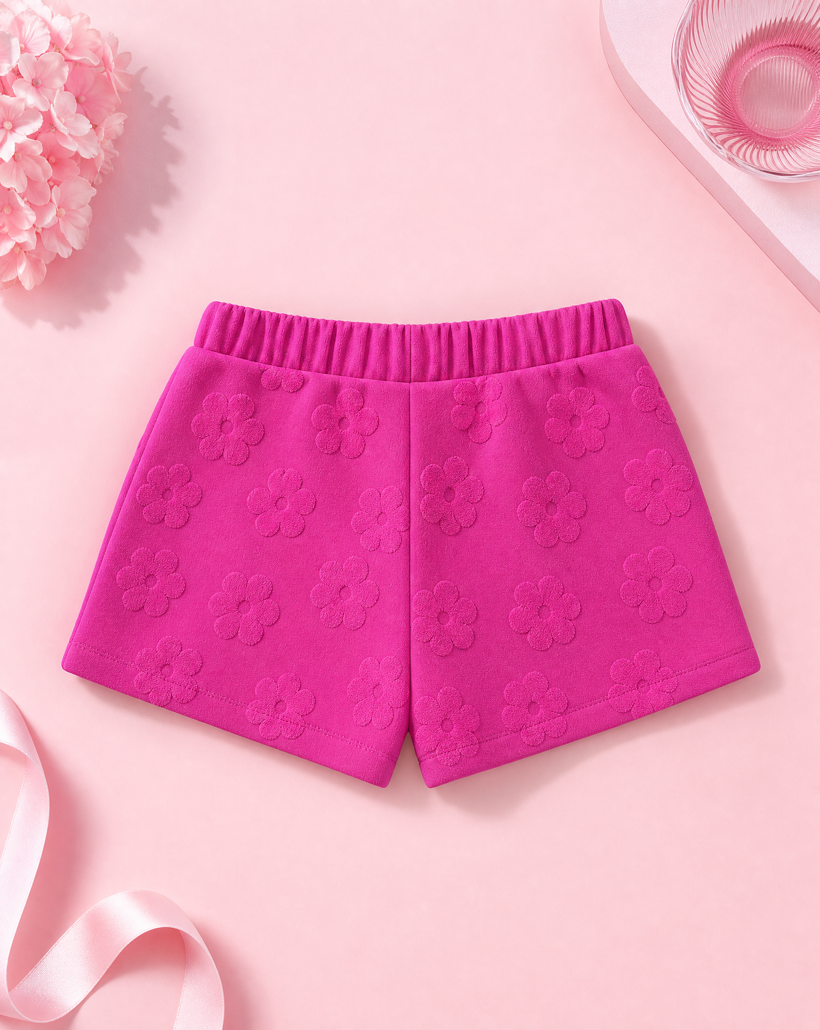 Raspberry Terry Shorts