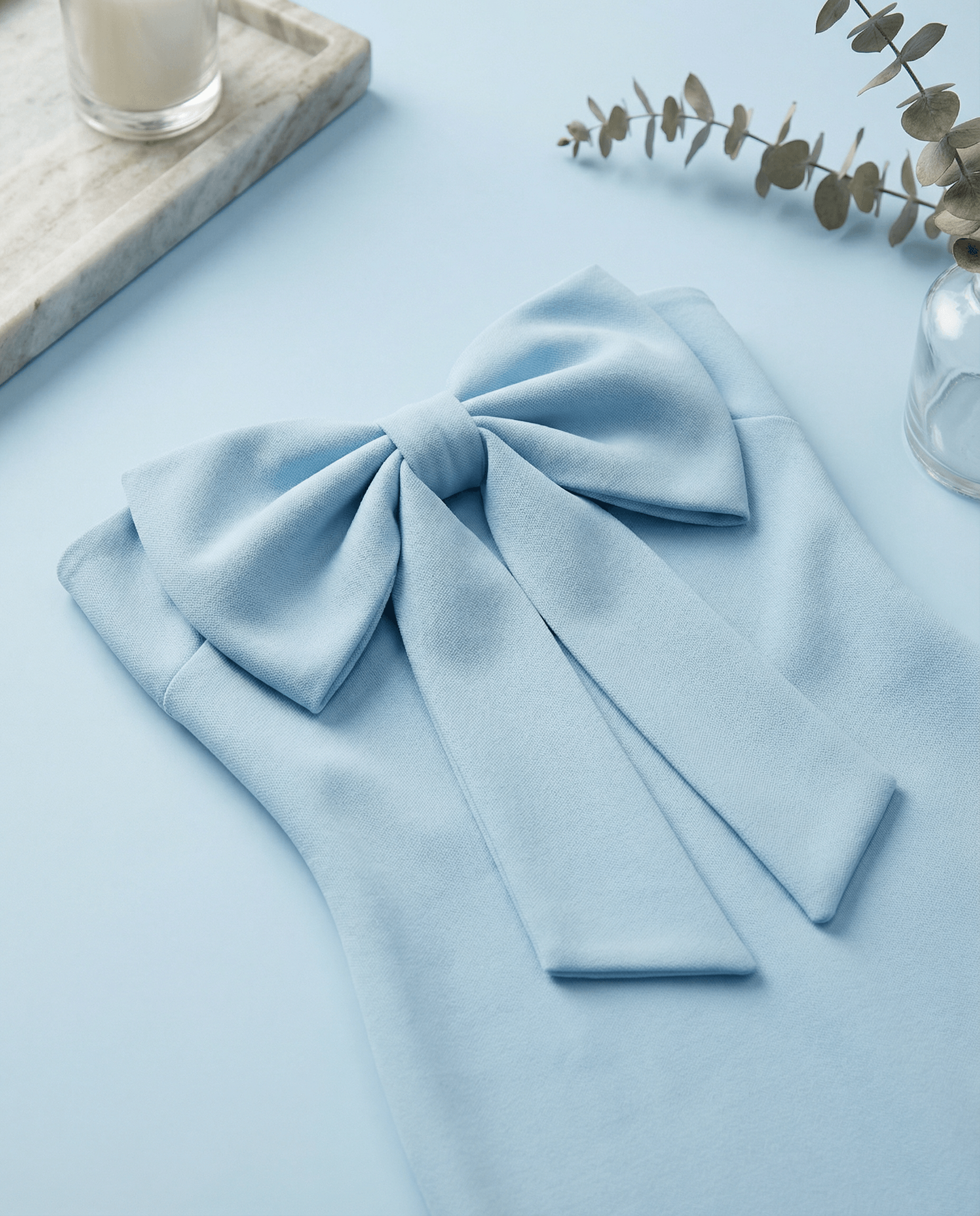 Teddi Bow Dress Sky Blue - SoSo Dressed