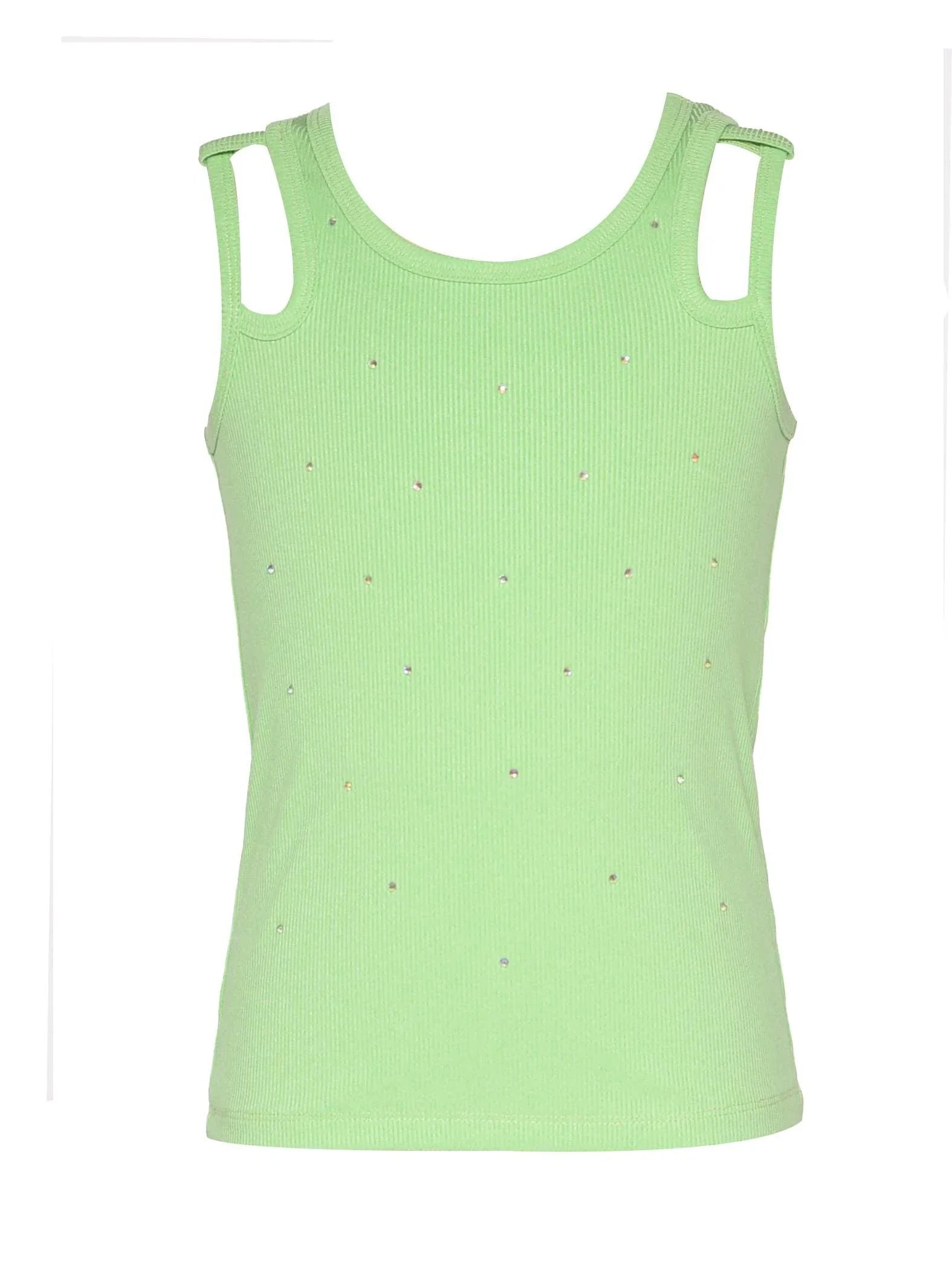 Hannah Banana Double Strap Rib Tank Rhinestones - SoSo Dressed