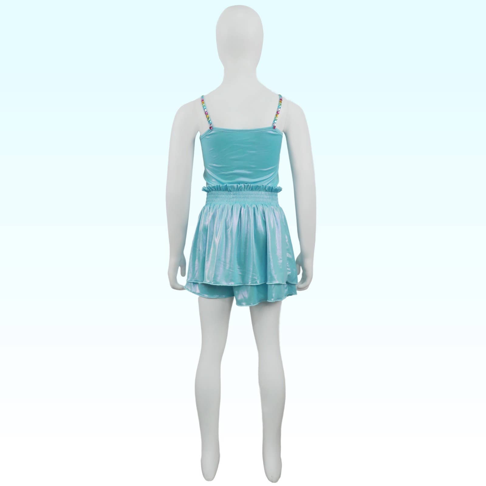 Ellie and Mila Blue Metallic Skort Set