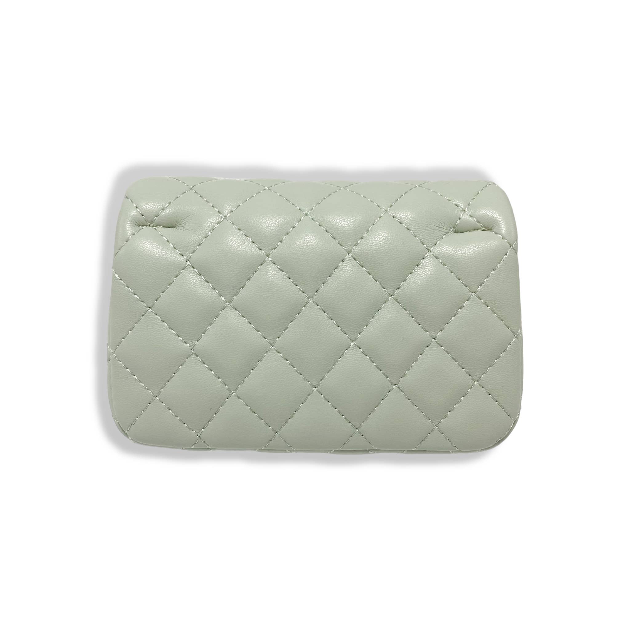Pearl Closure Quilted Purse Pink B1336