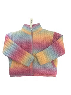 Colorful knitted jacket on a white background