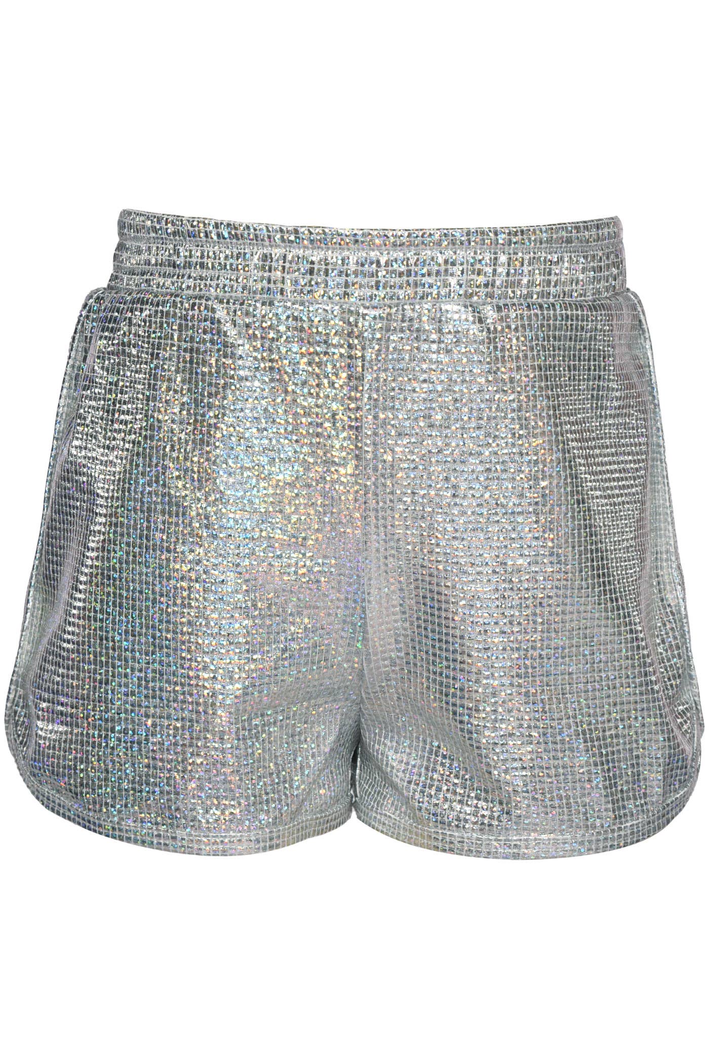 Hannah Banana Side Split Shorts Silver