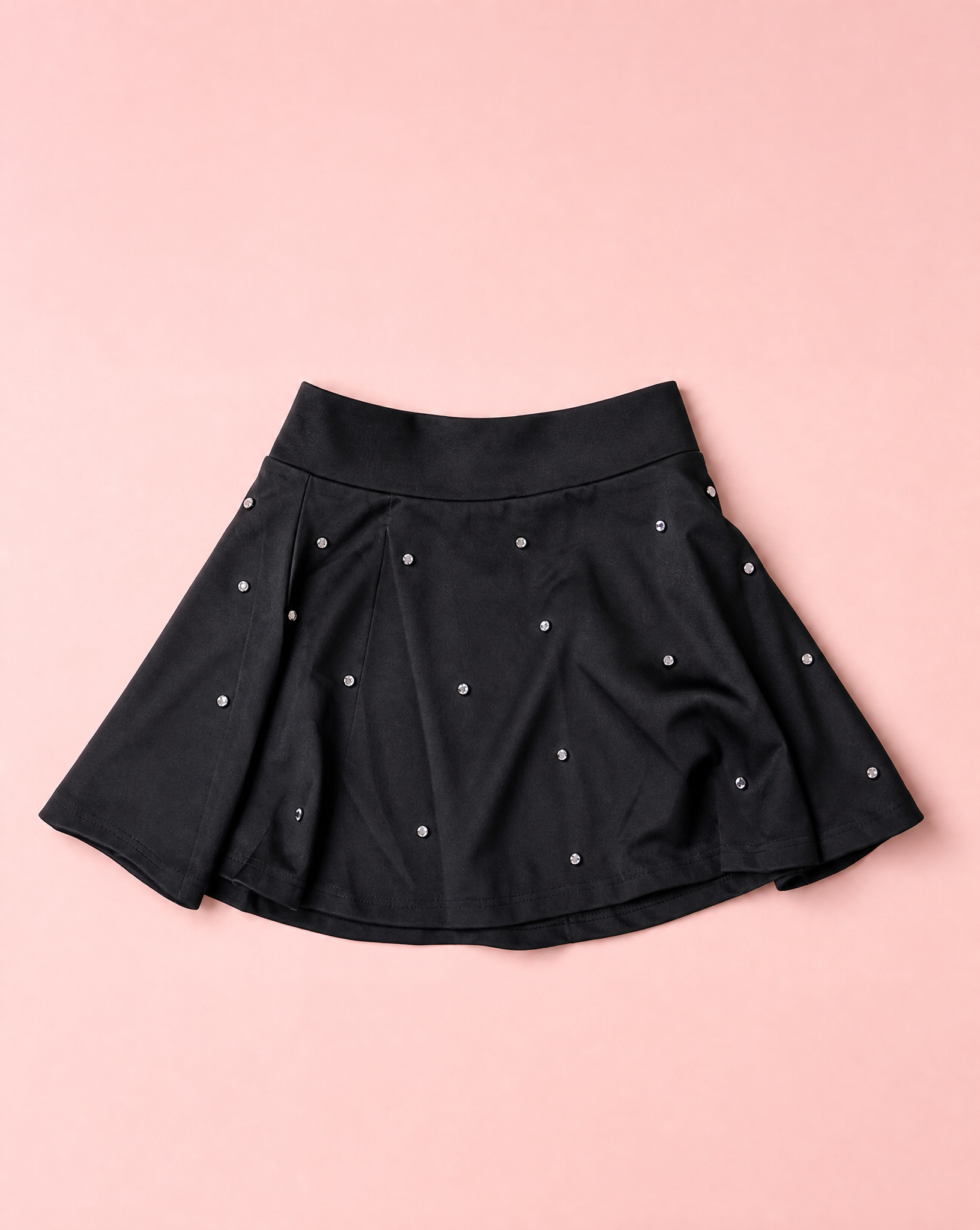 Black Stone Long Sleeve Top & Skater Skirt Set