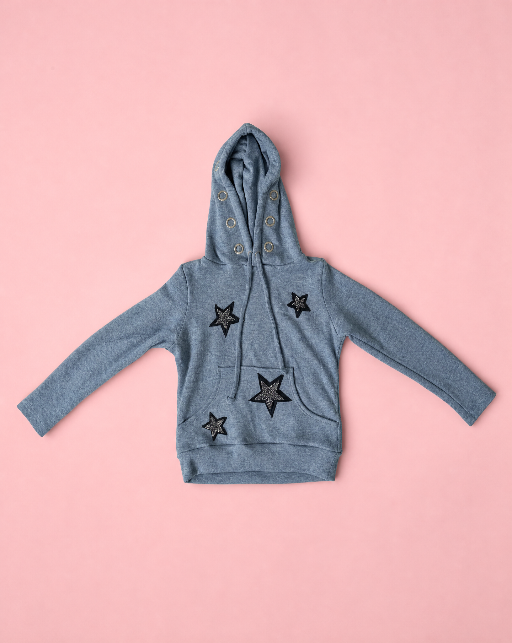 Girls Blue Stone Stars Hoodie & Pant Set