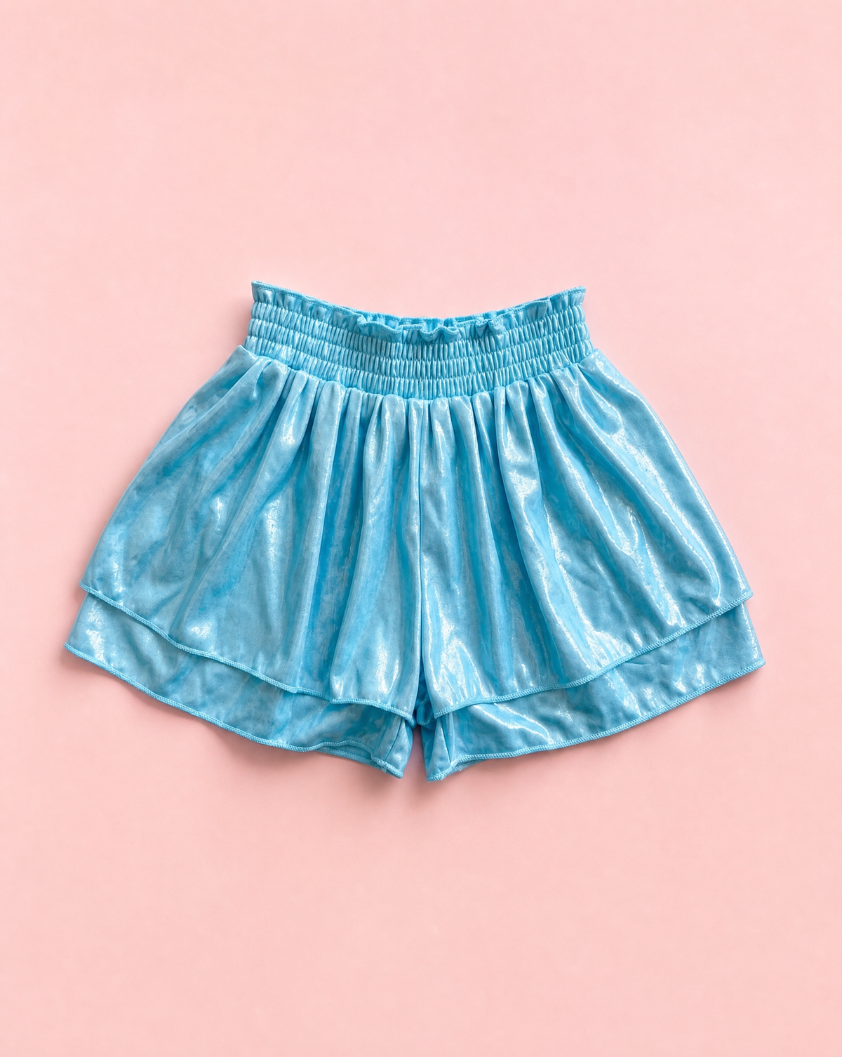 Ellie and Mila Blue Metallic Skort Set