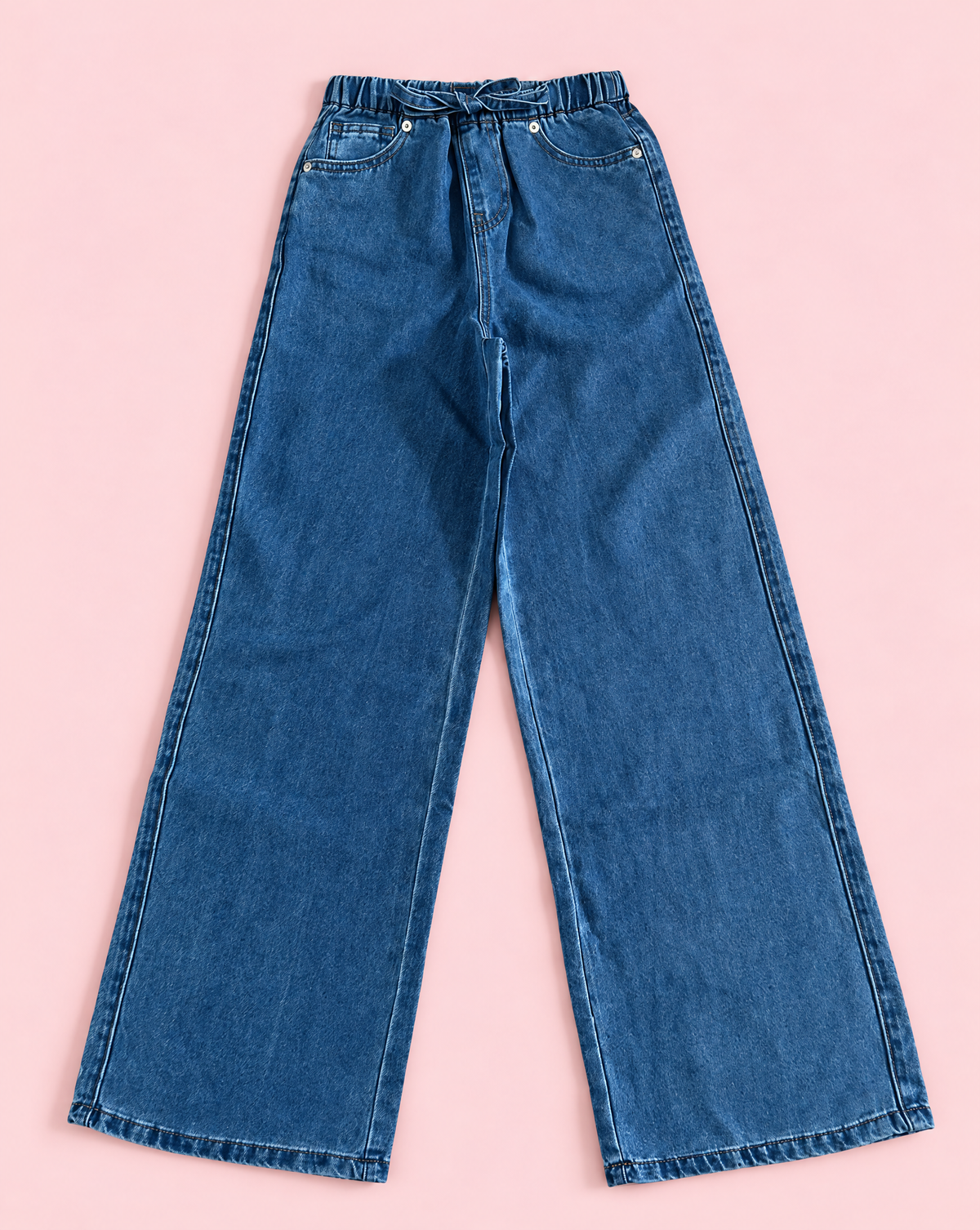 Girls Denim Drawstring Pants