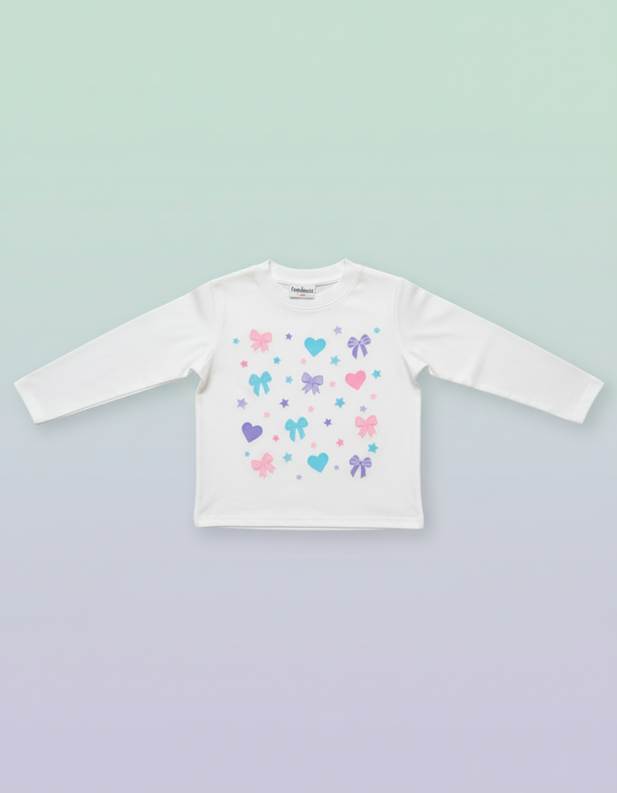 Firehouse Hearts + Bows White Tee