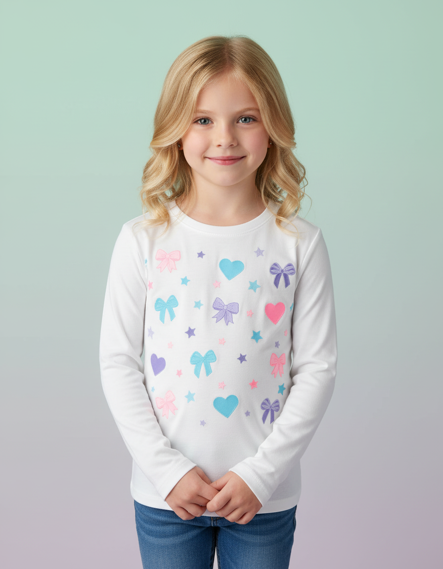 Firehouse Hearts + Bows White Tee