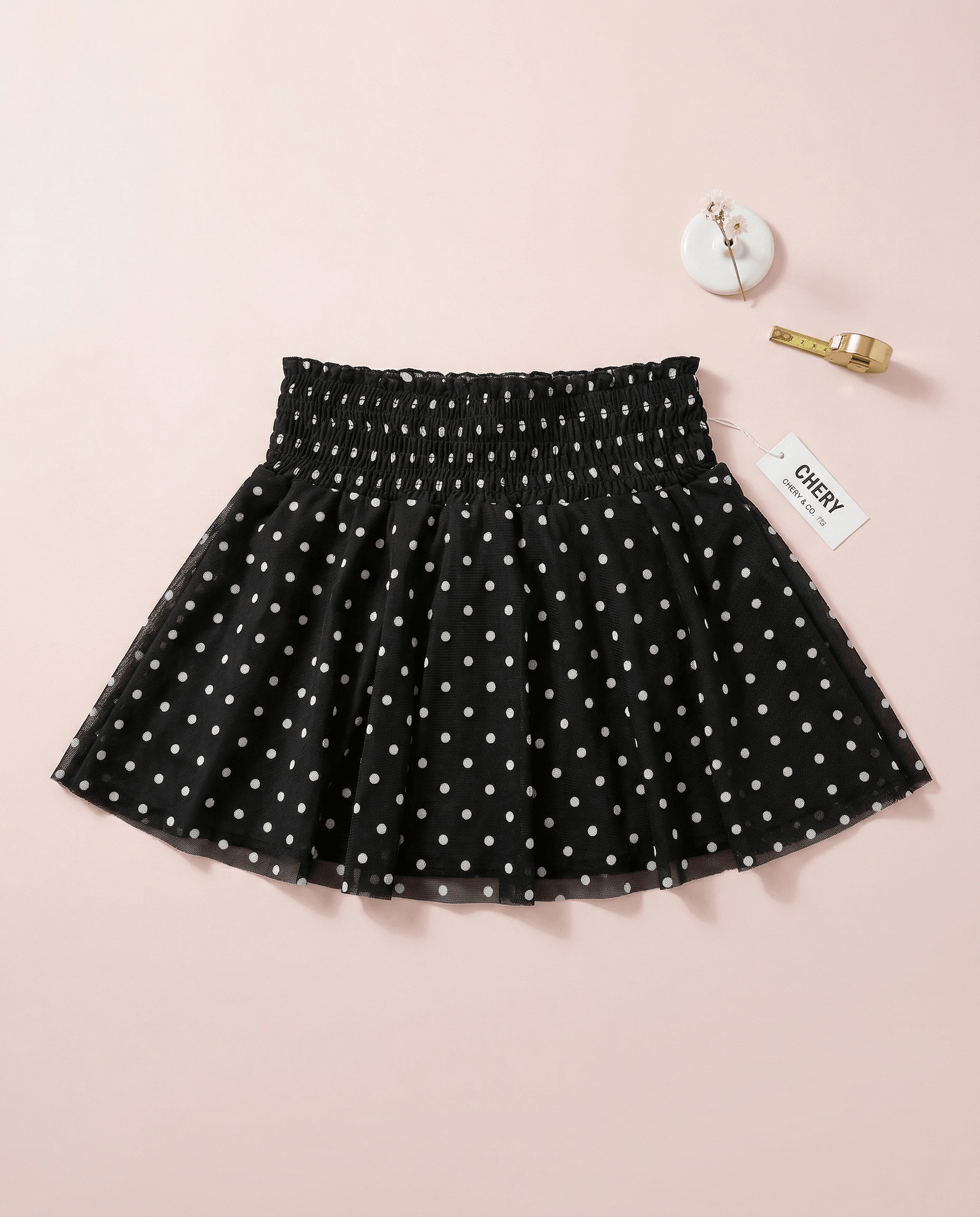 Dot Mesh Skort