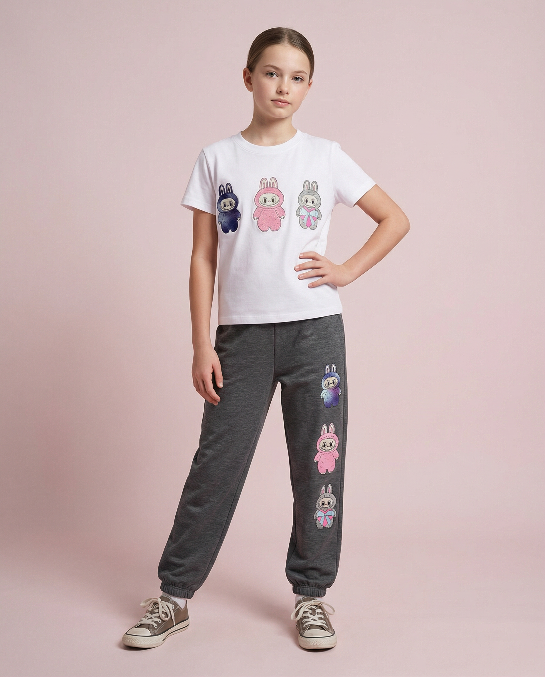 Firehouse Labubu Trio Down Sweatpants - SoSo Dressed