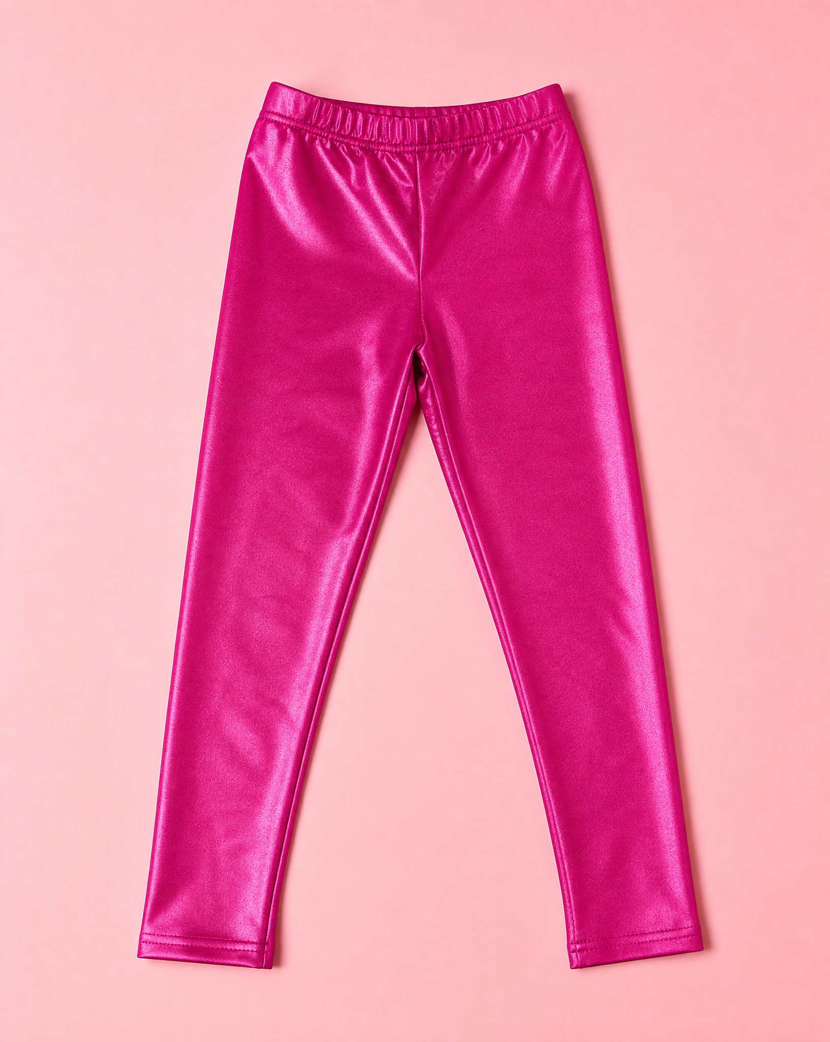 Girls Fuchsia Glitter Leggings