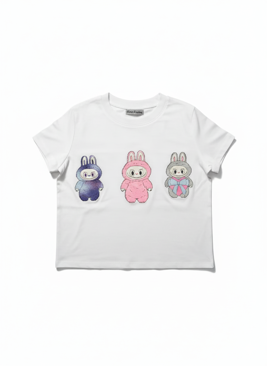 Firehouse Labubu Doll Trio Tee White - SoSo Dressed