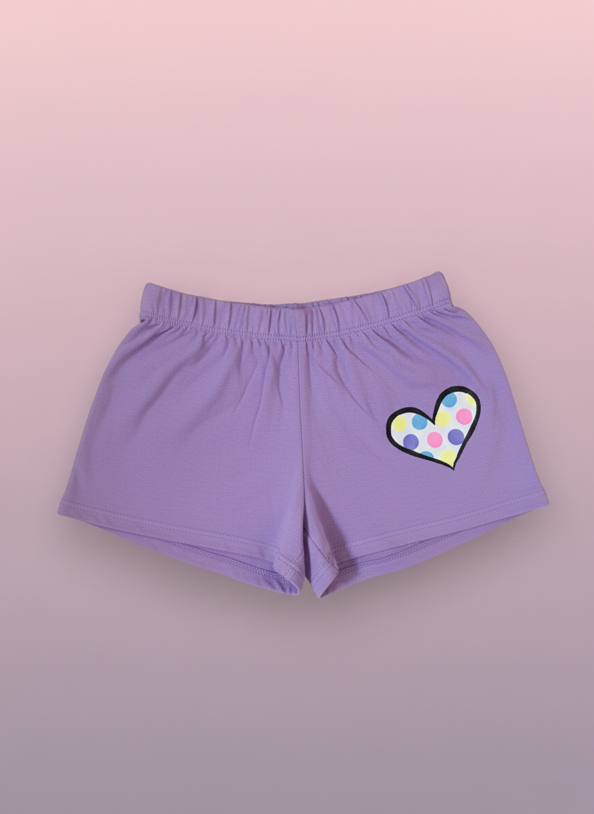 Hearts Toss Single Shorts Violet - SoSo Dressed