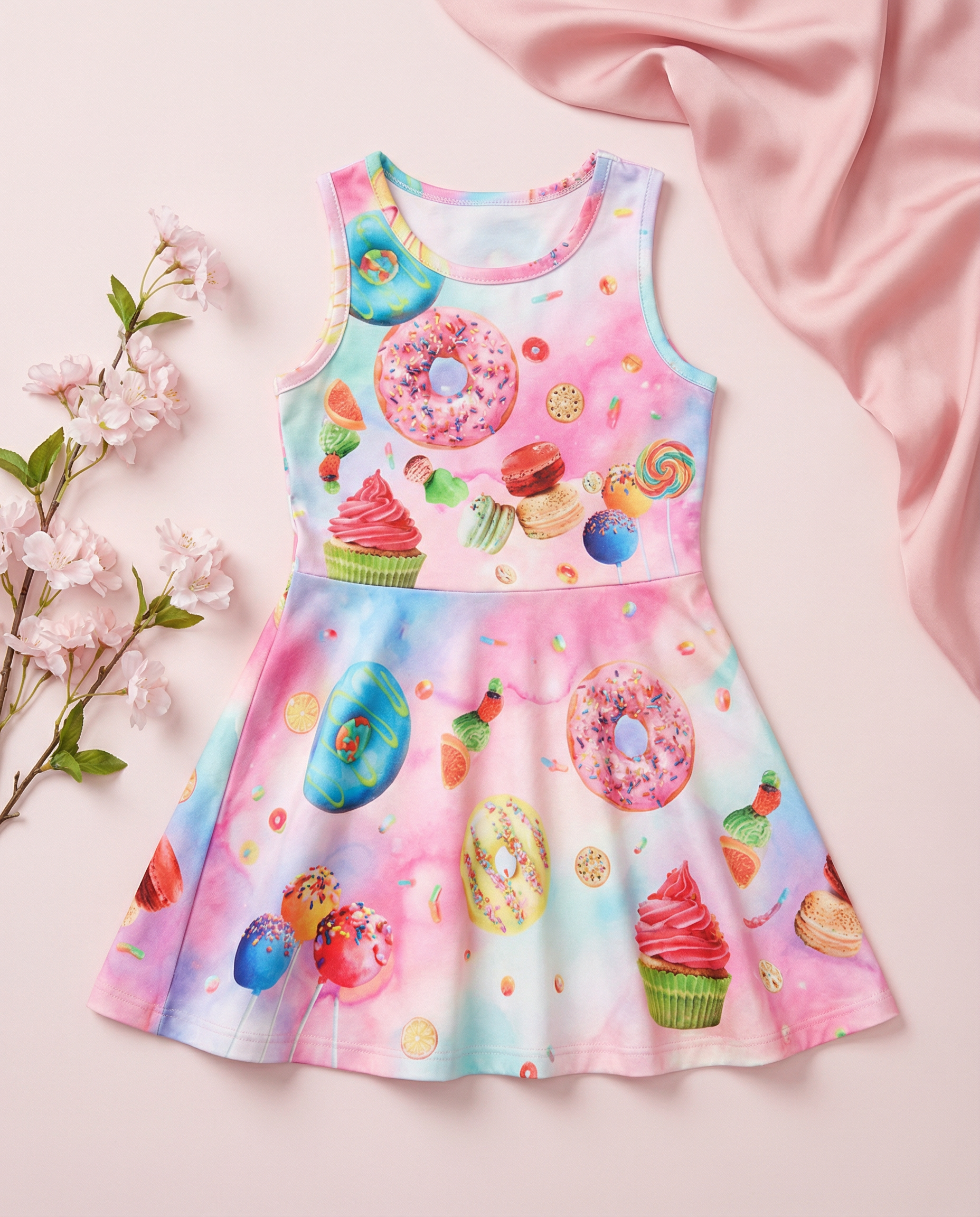 Hannah Banana Donut Dress Fit & Flare Printed Dress - SoSo Dressed