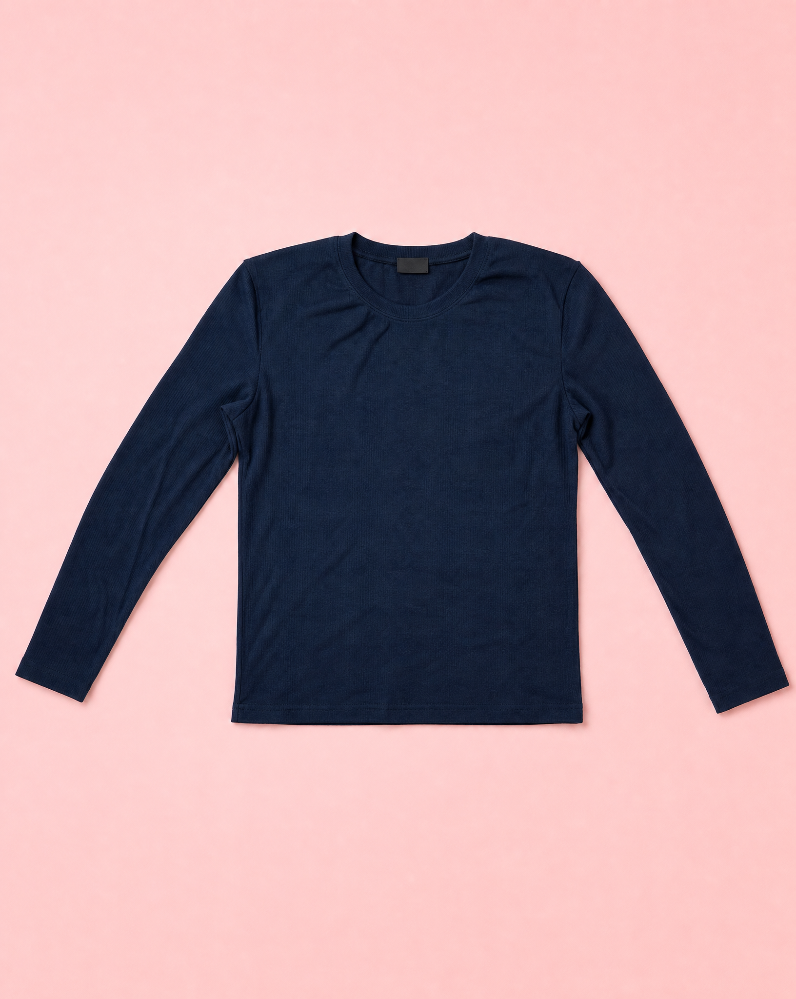 Girls Black Thermal Long Sleeve Tee