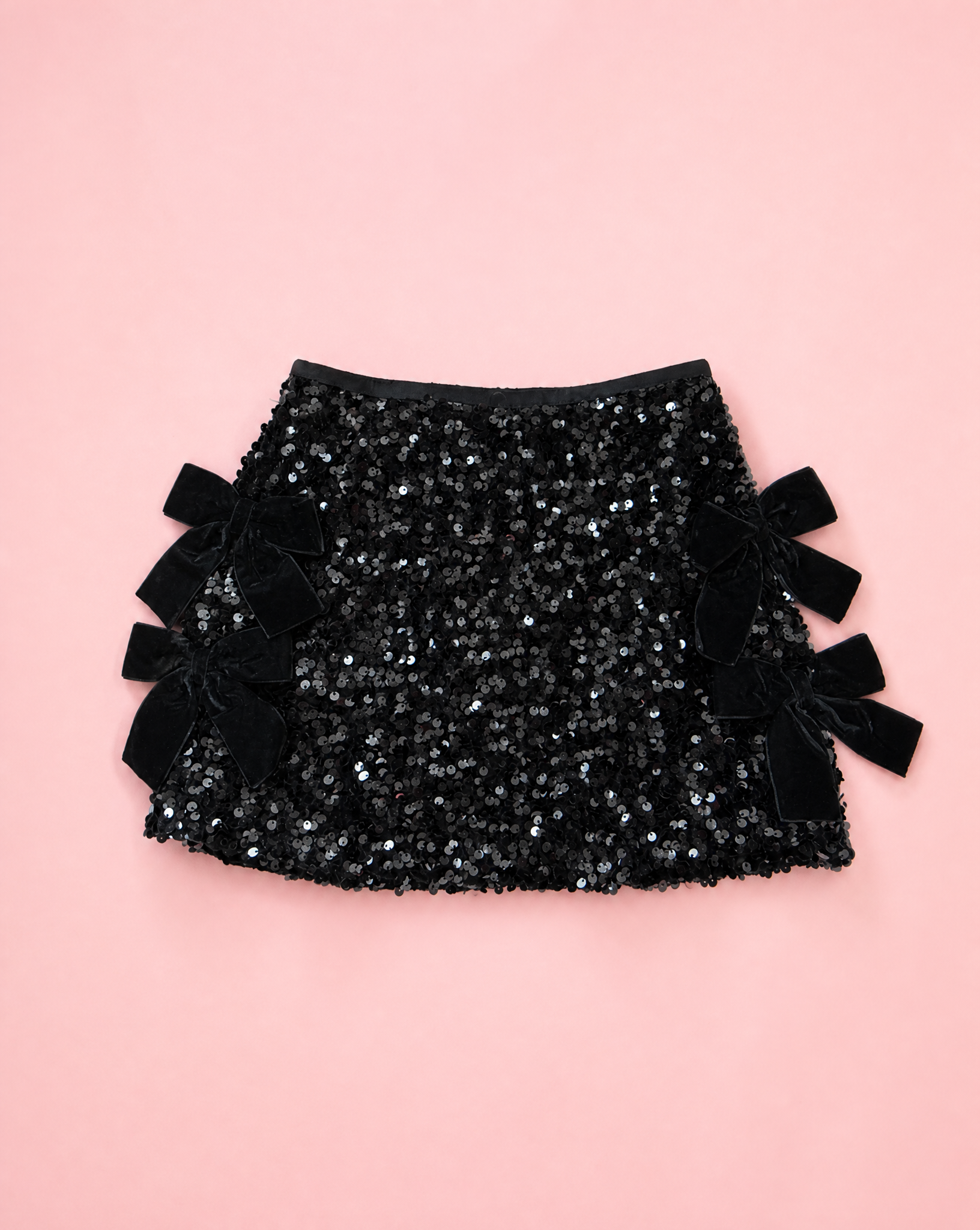 Girls Black Bow Sweater & Skort Set