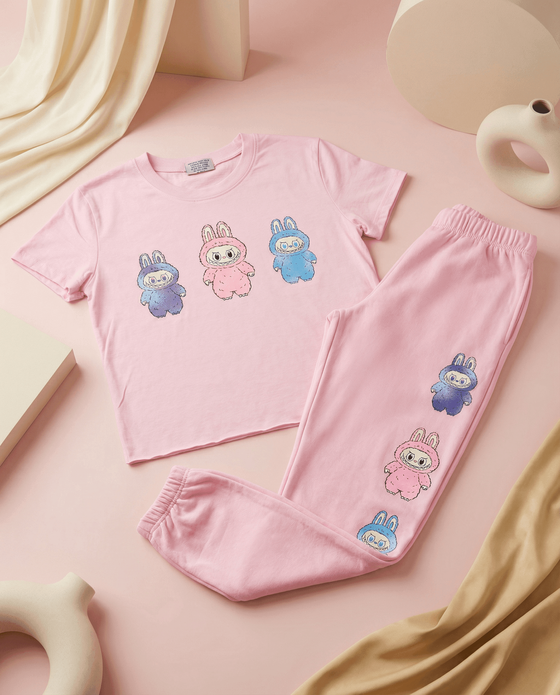 Labubu Sweatpants Ice Pink - SoSo Dressed