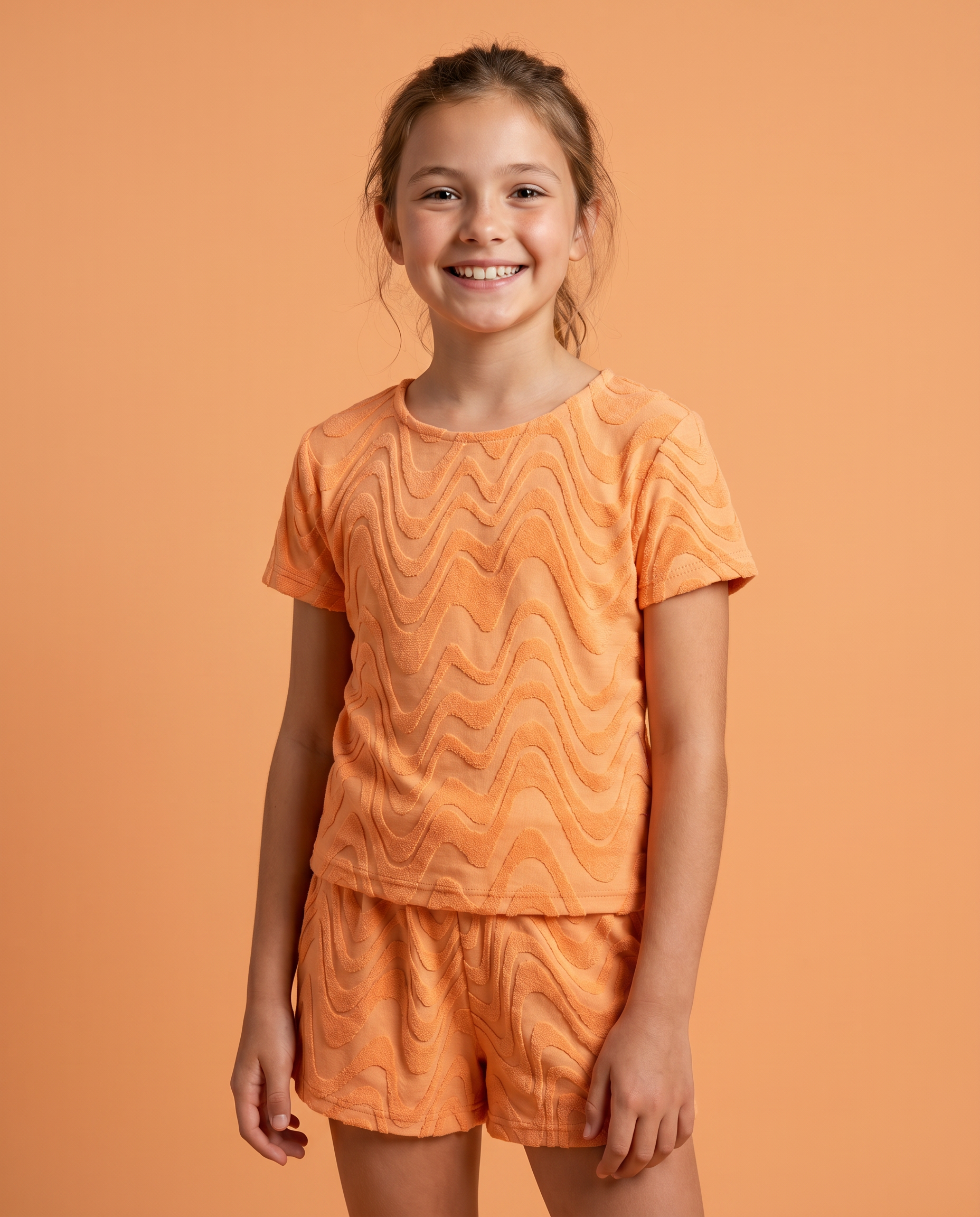 Orange Terry Shorts