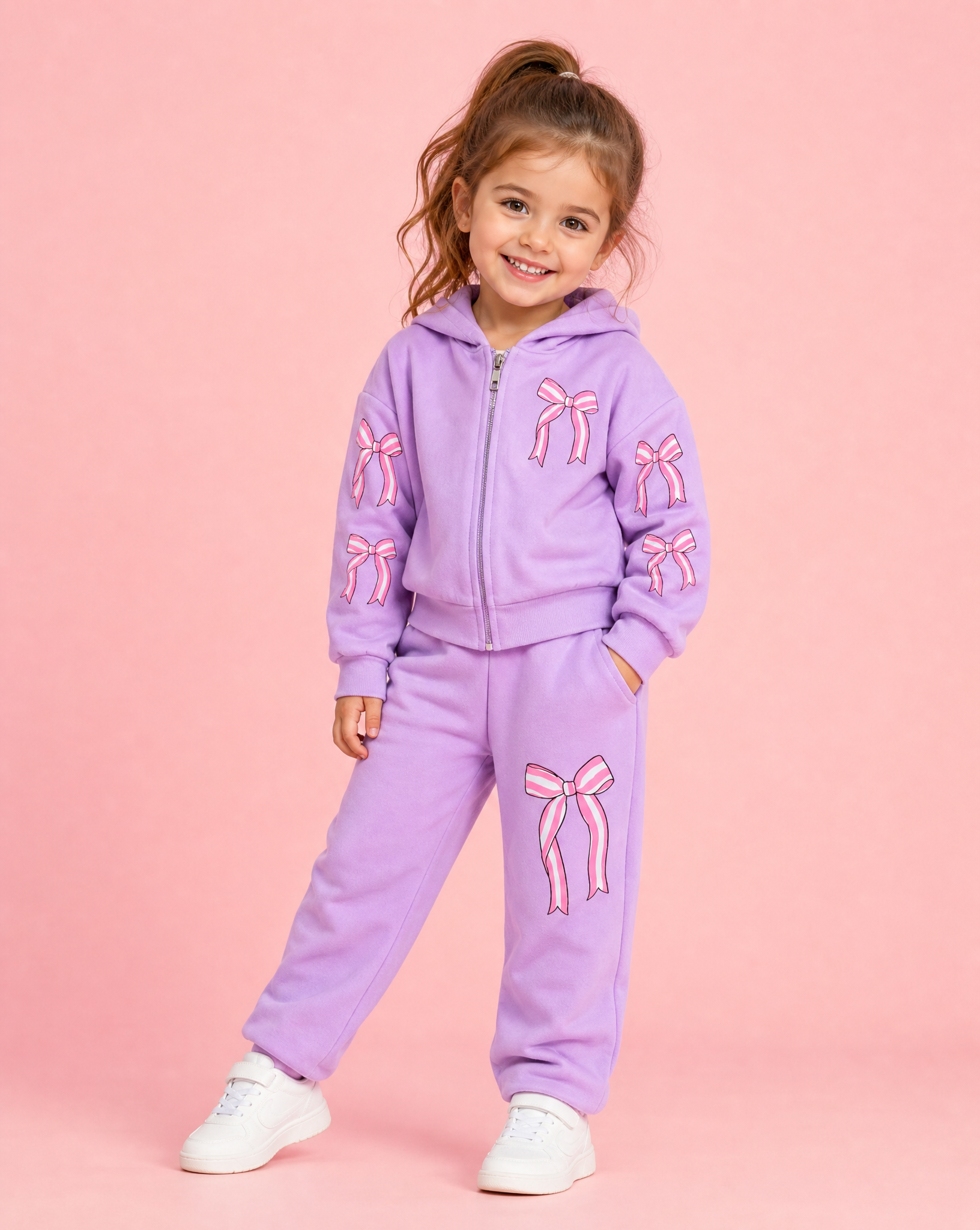 Pink Bow Grape Hoodie & Sweatpant Set