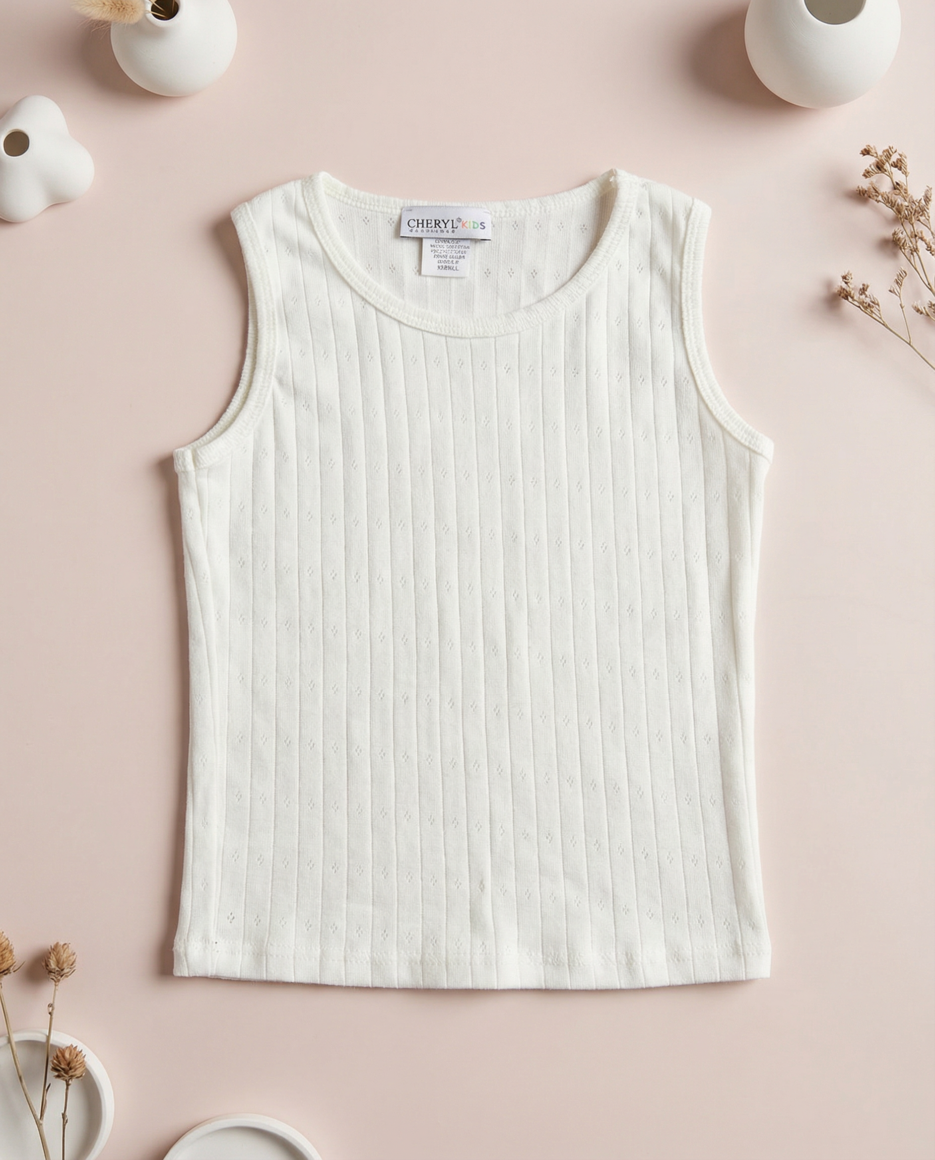 Pointelle Tank Top White - SoSo Dressed