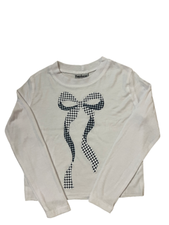 Firehouse Bow Long Sleeve Tee White