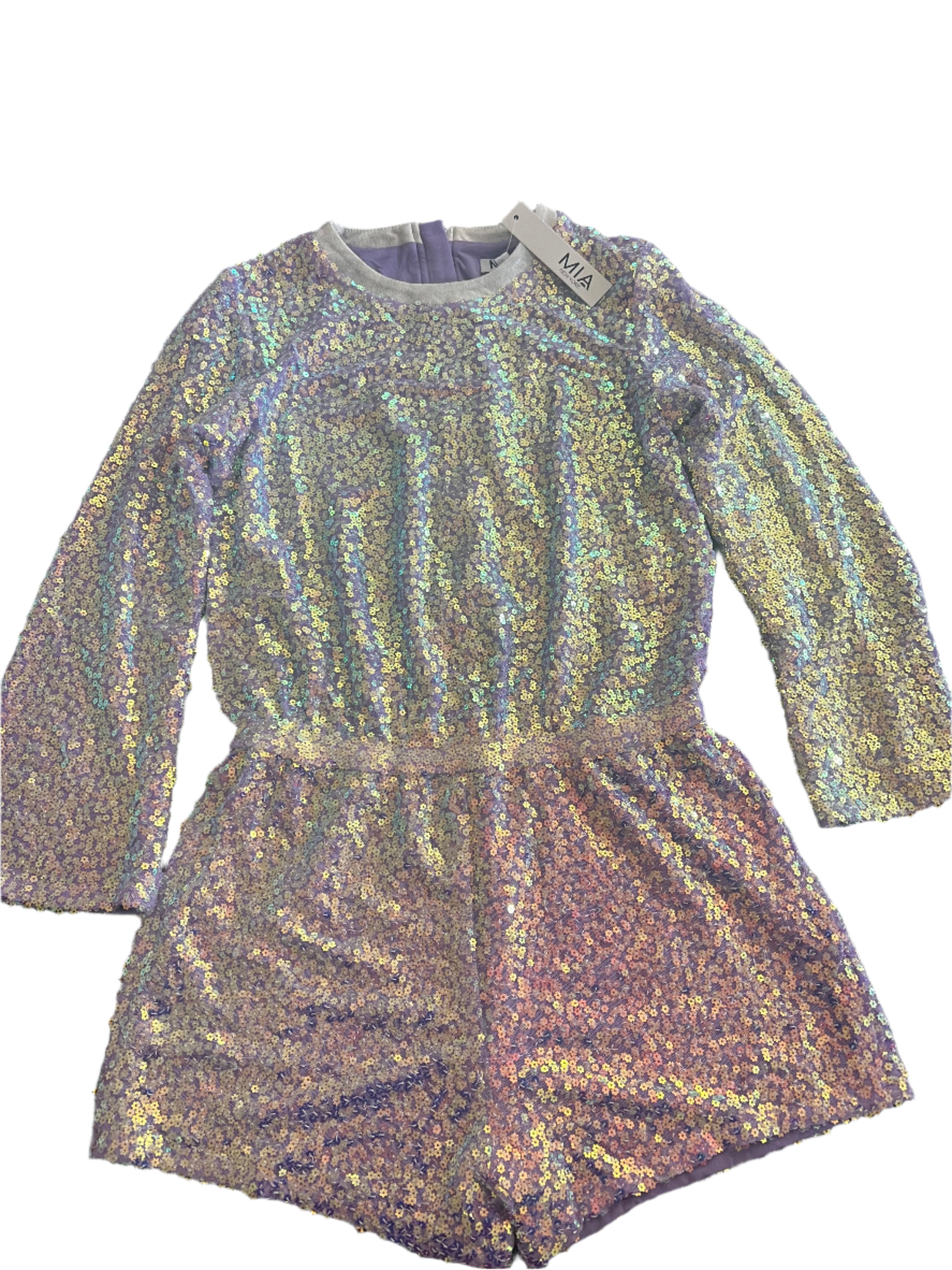 MIA NY S25-918 Sequin Romper Purple